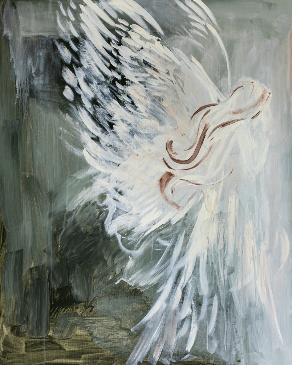 Angelic Anticipation Textured Canvas Wall Art