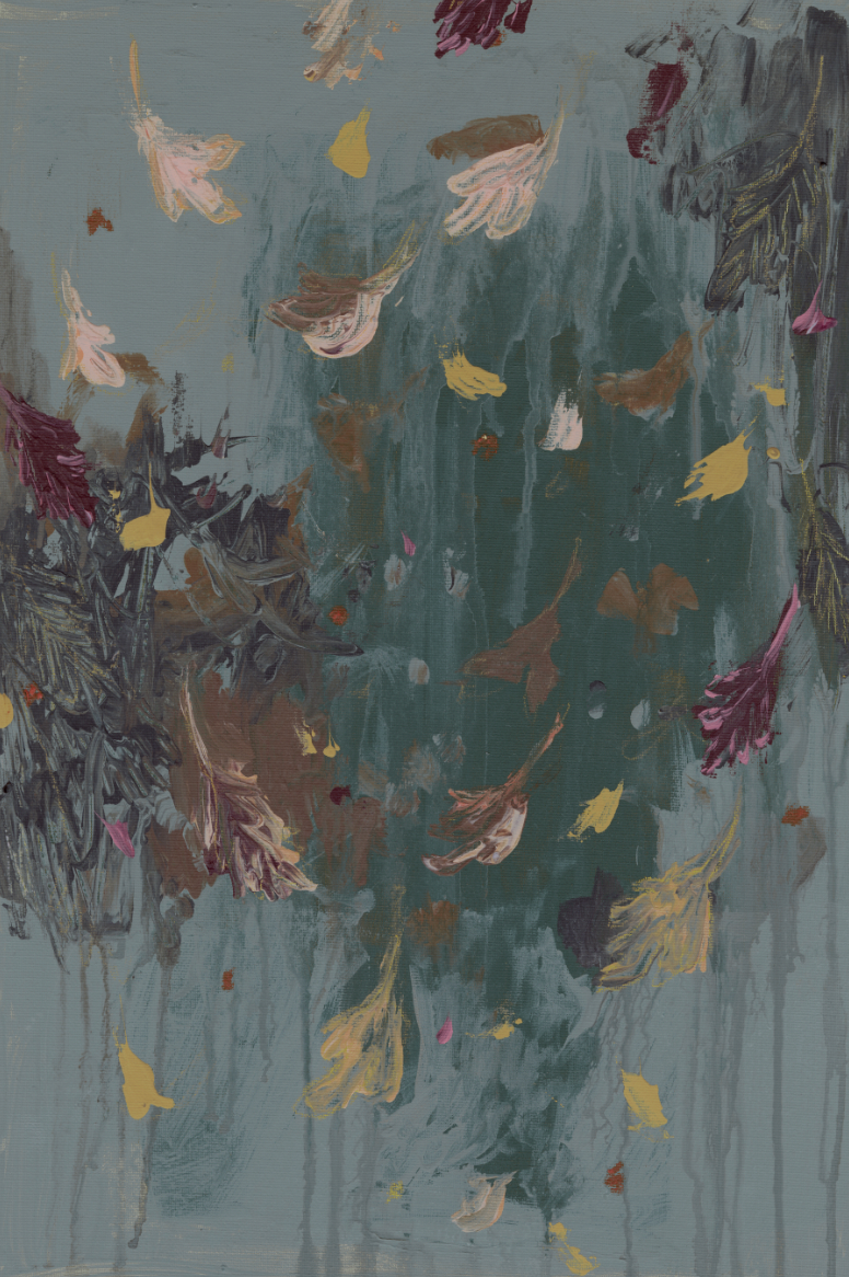 Falling Leaves Textured Canvas Wall Art (Rectangle)