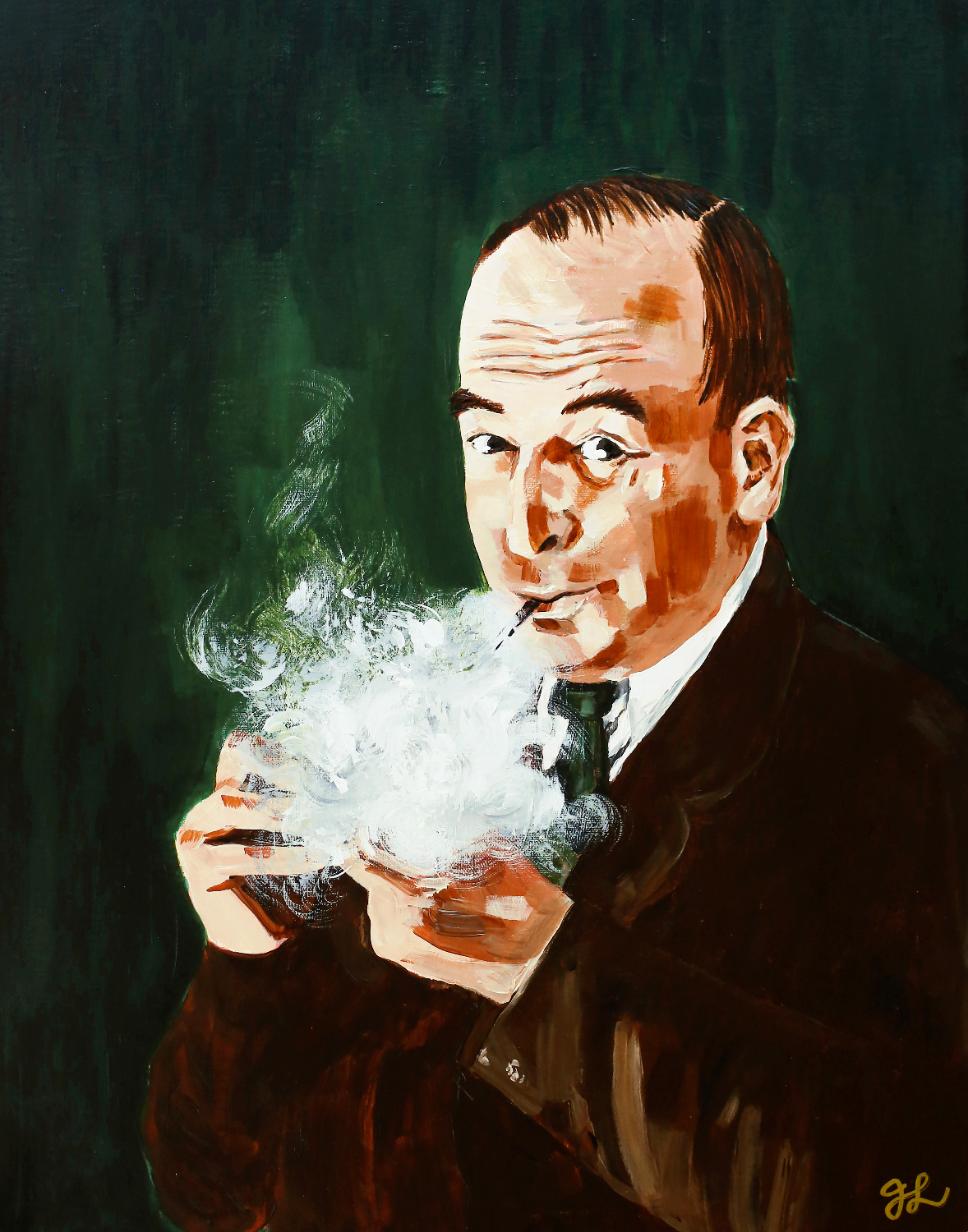 Lewis & His Pipe Luxe Art Print