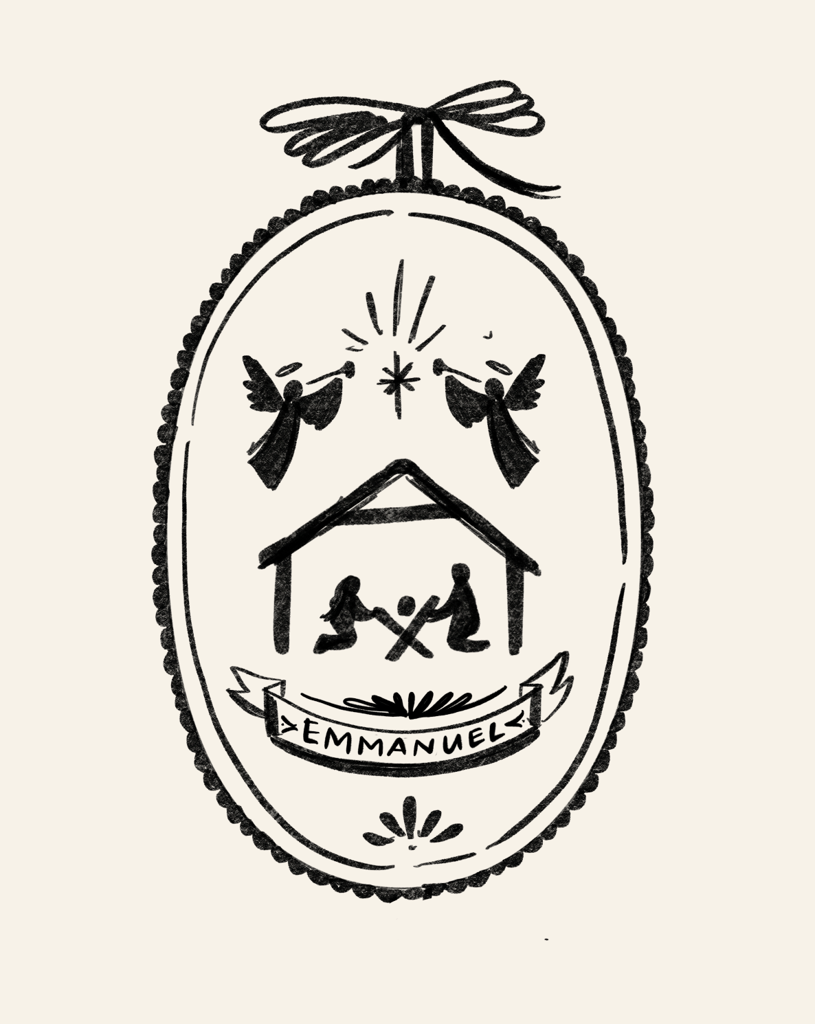 Nativity Medallion Luxe Art Print