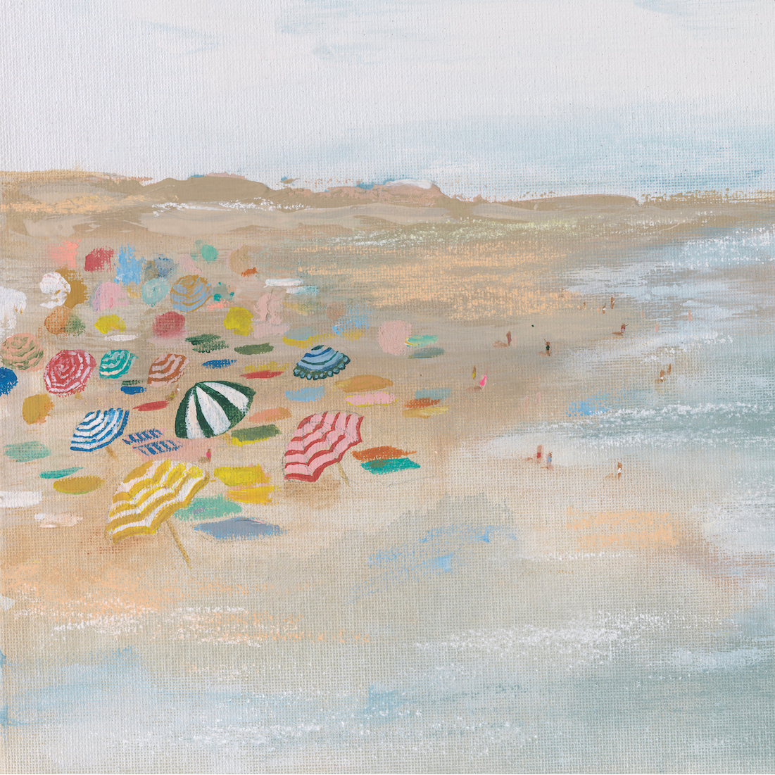 Beach Day Canvas Wall Art. Classic Horizontal