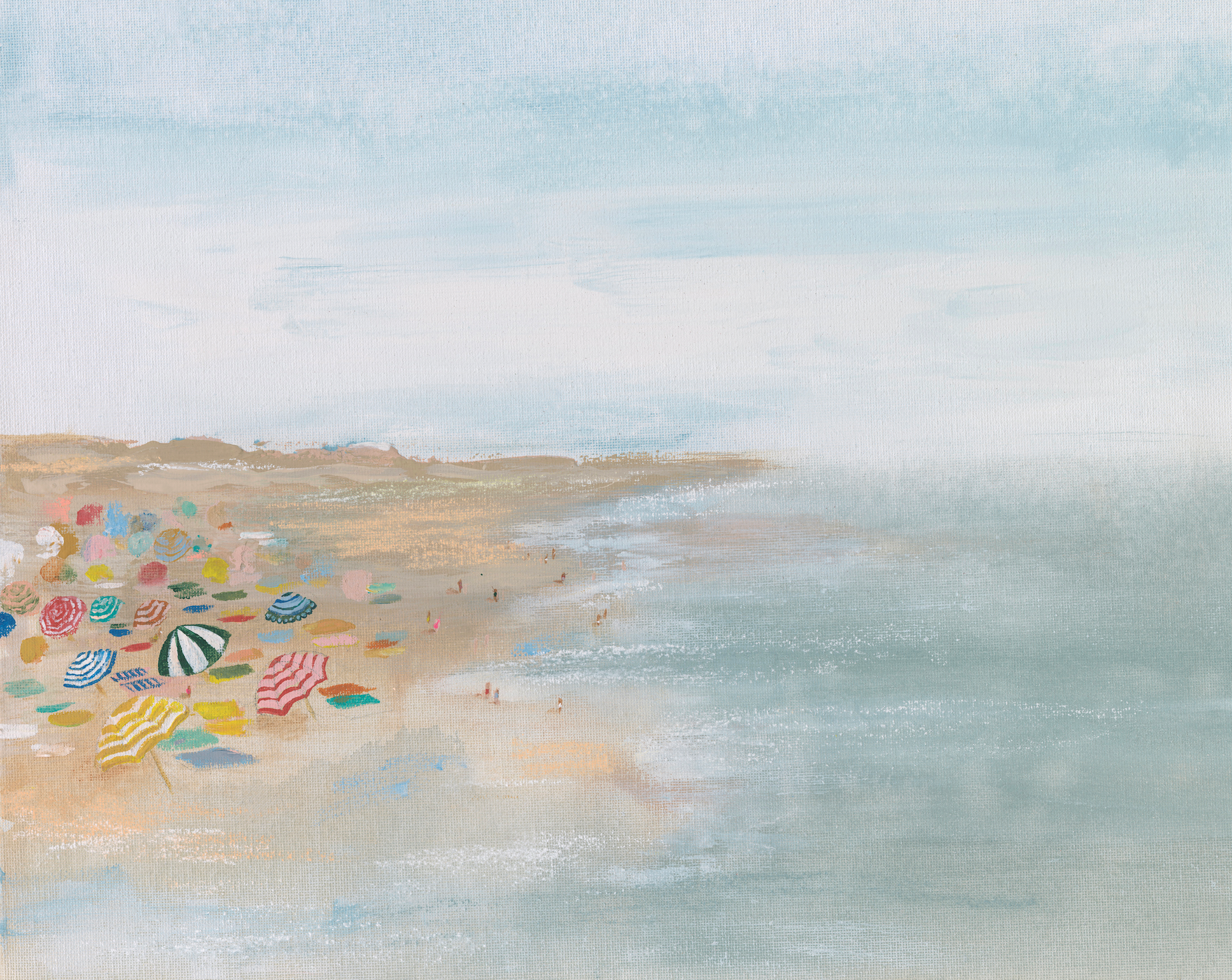 Beach Day Canvas Wall Art. Classic Horizontal