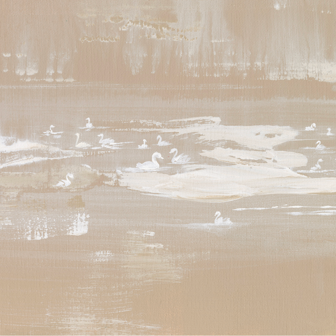 Wabi Sabi Swans Canvas Wall Art