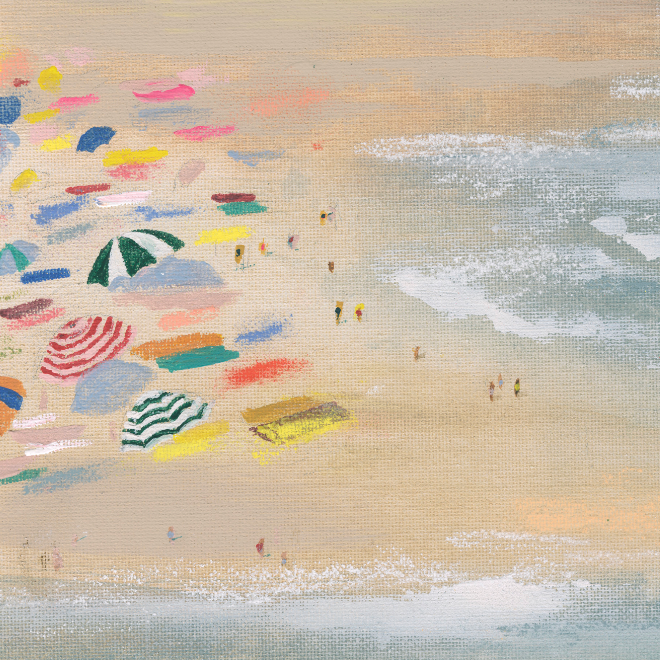 Beach Day Canvas Wall Art. Vertical
