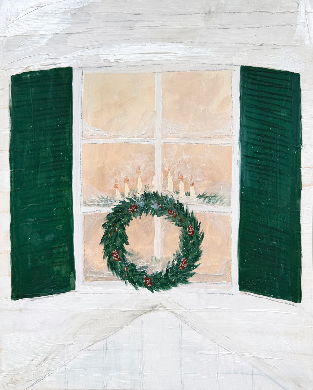 Candles in the Window Luxe Art Print