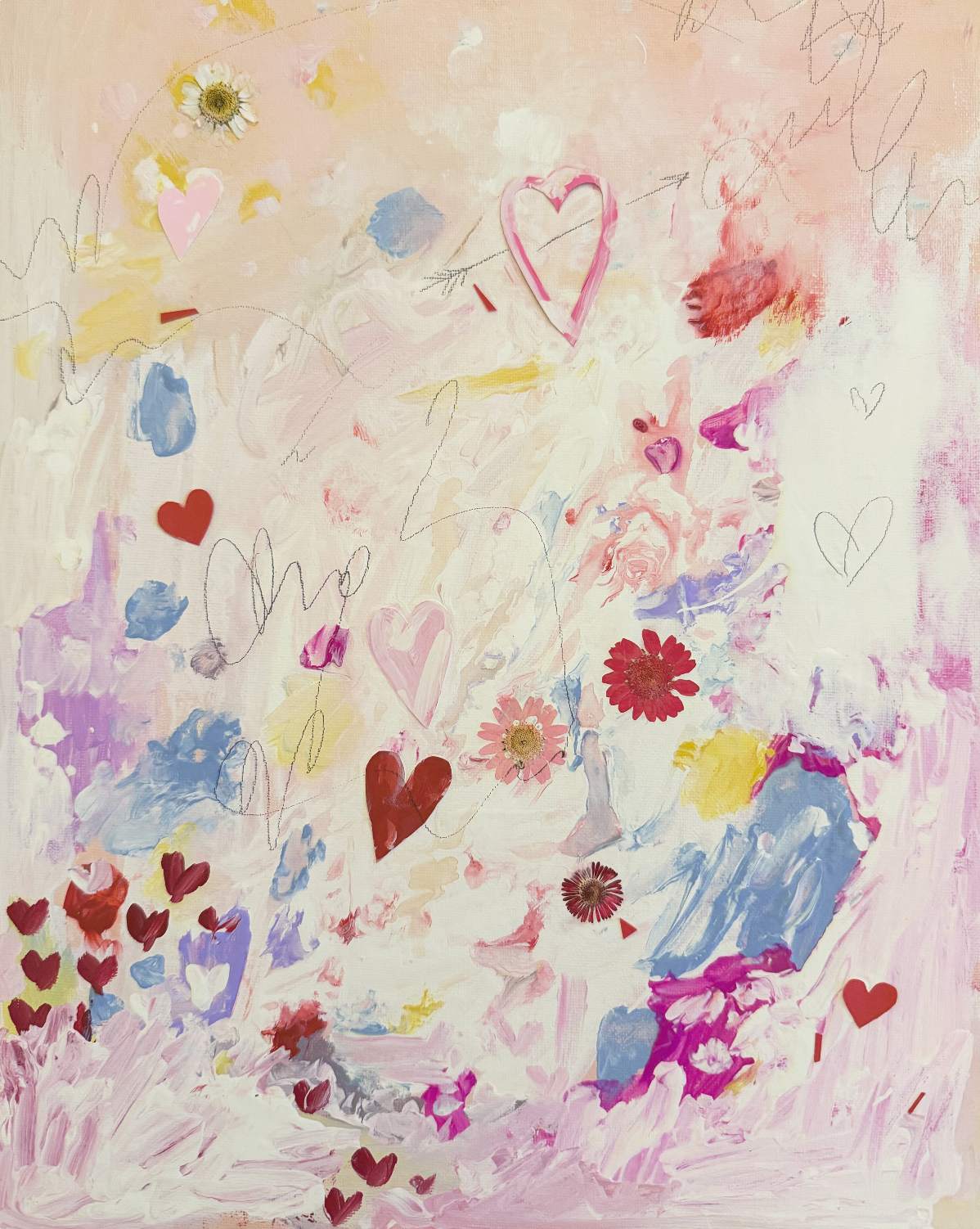 Confetti Hearts Luxe Art Print