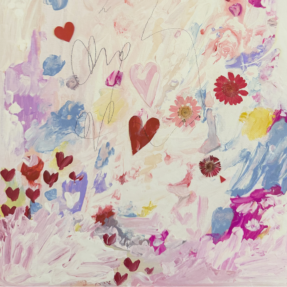 Confetti Hearts Luxe Art Print