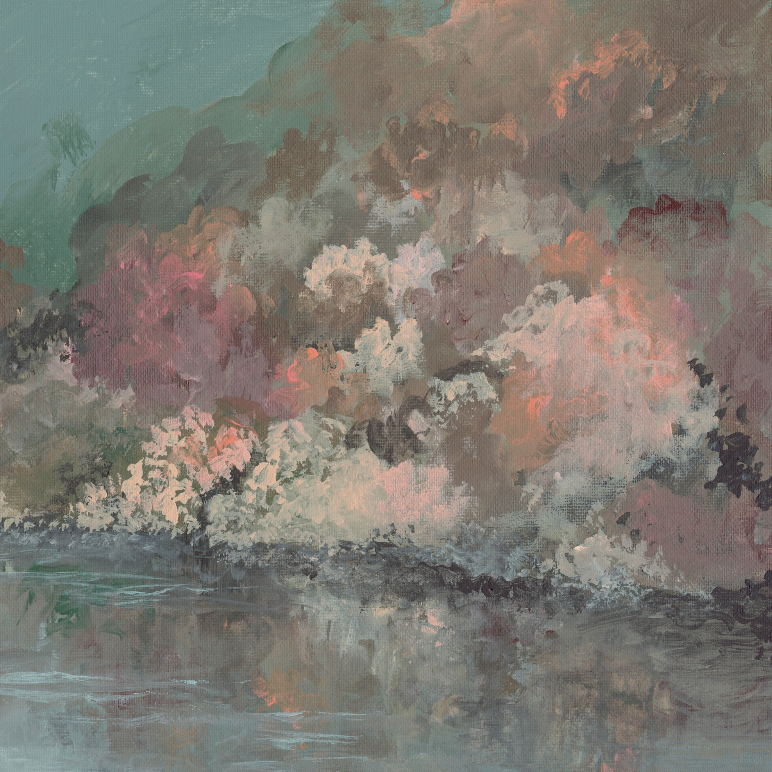 Autumn Shoreline Canvas Wall Art . Rectangle