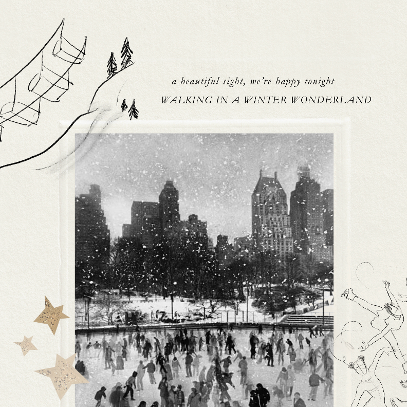 Christmastime in the City Sketchbook Canvas Wall Art