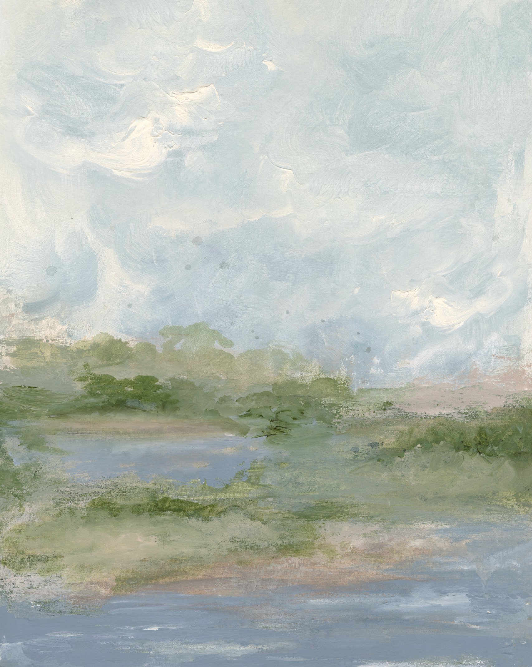 Green Pastures Textured Canvas Wall Art