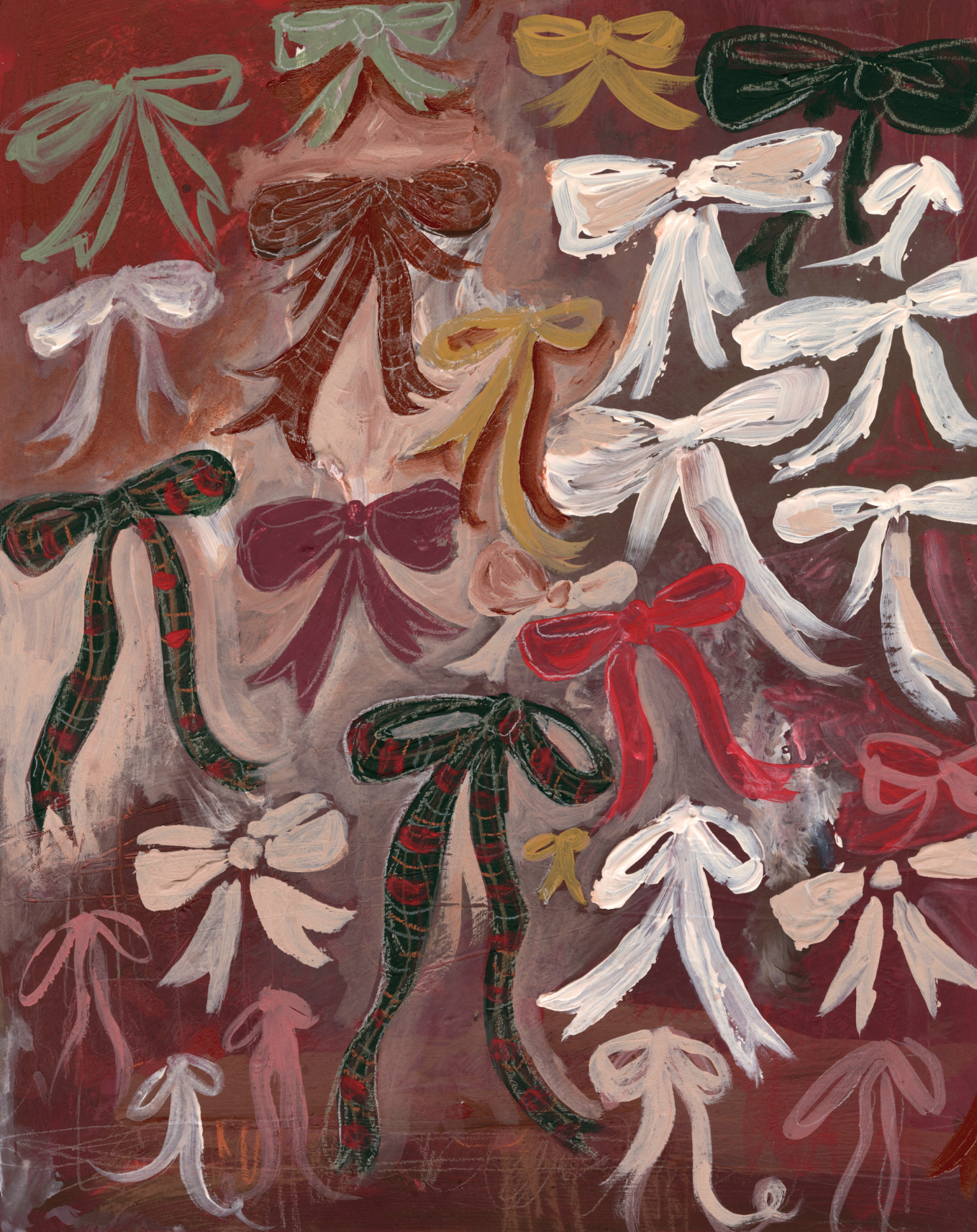 Ribbons & Bows Textured Canvas Wall Art