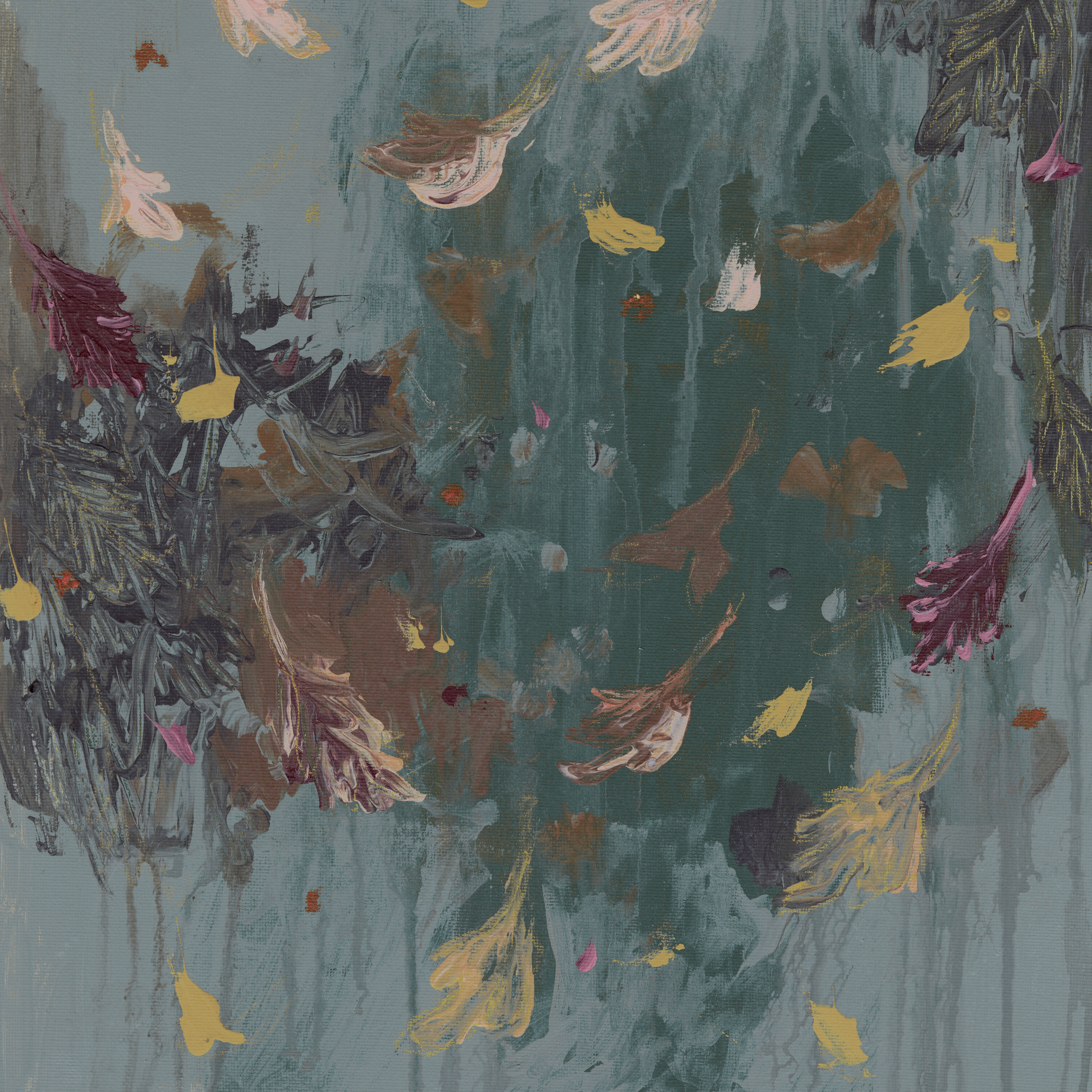 Falling Leaves Textured Canvas Wall Art (Rectangle)