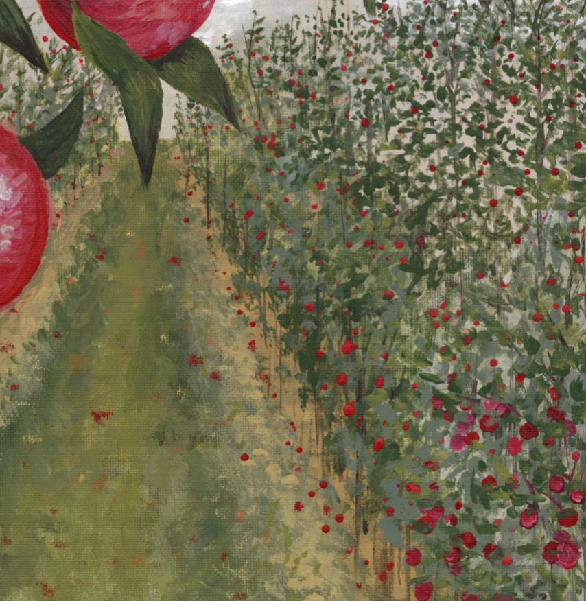 Apple Orchard Textured Canvas Wall Art