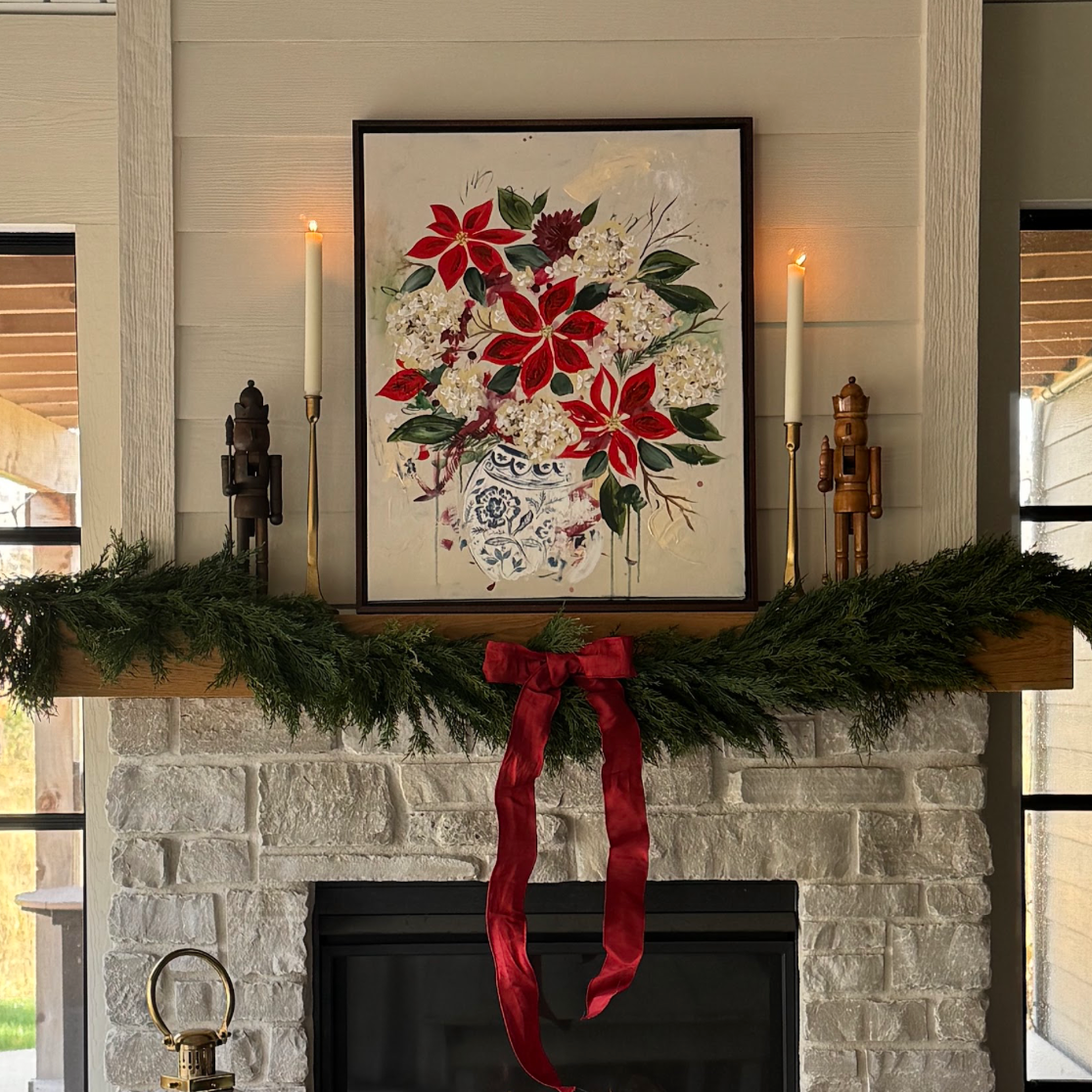 Chinoiserie Christmas Bouquet Canvas