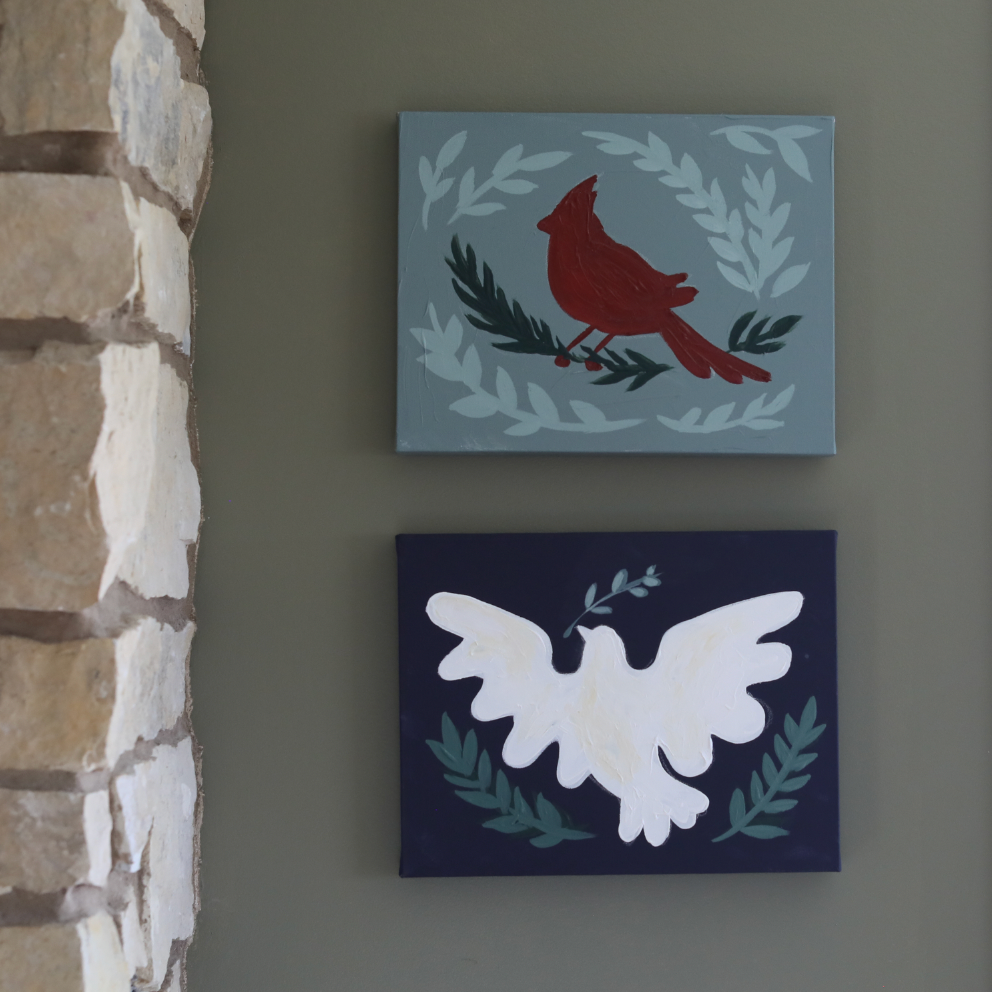Folk Art Cardinal Canvas