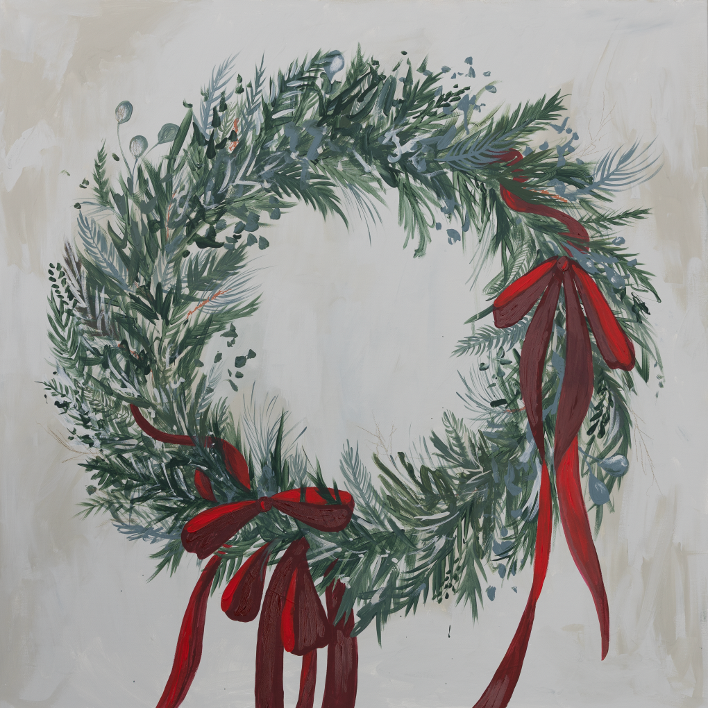 Ribboned Wreath Canvas