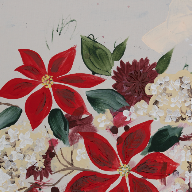 Chinoiserie Christmas Bouquet Canvas
