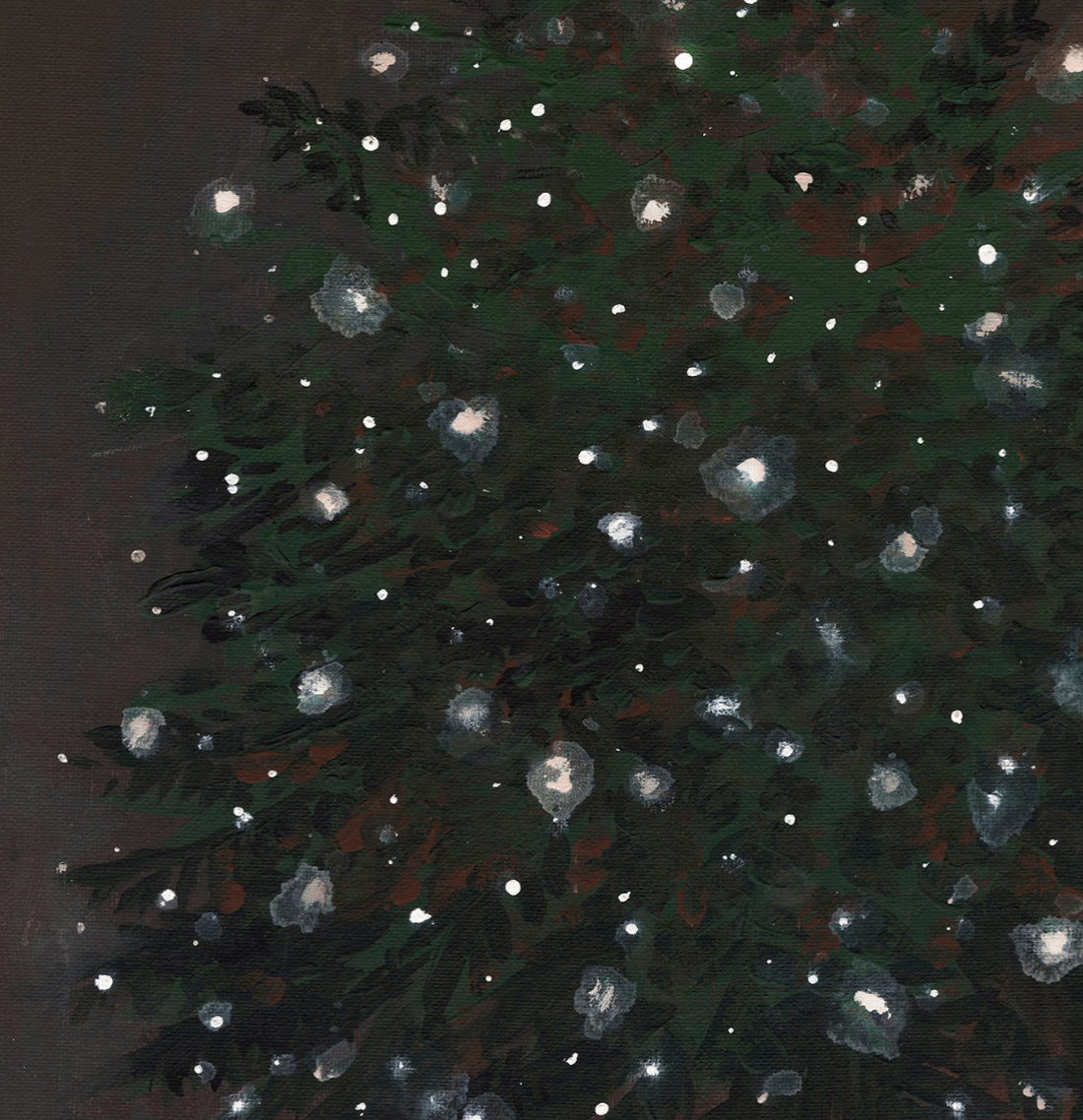 Christmas Tree with Lights Canvas Wall Art