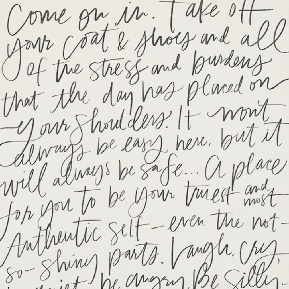 Come On In in Lettering | Alabaster | Canvas