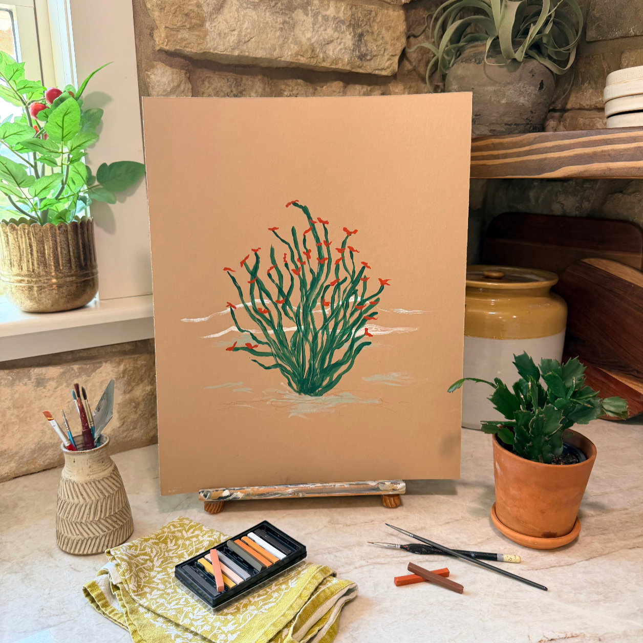 Blazing Ocotillo Canvas Wall Art