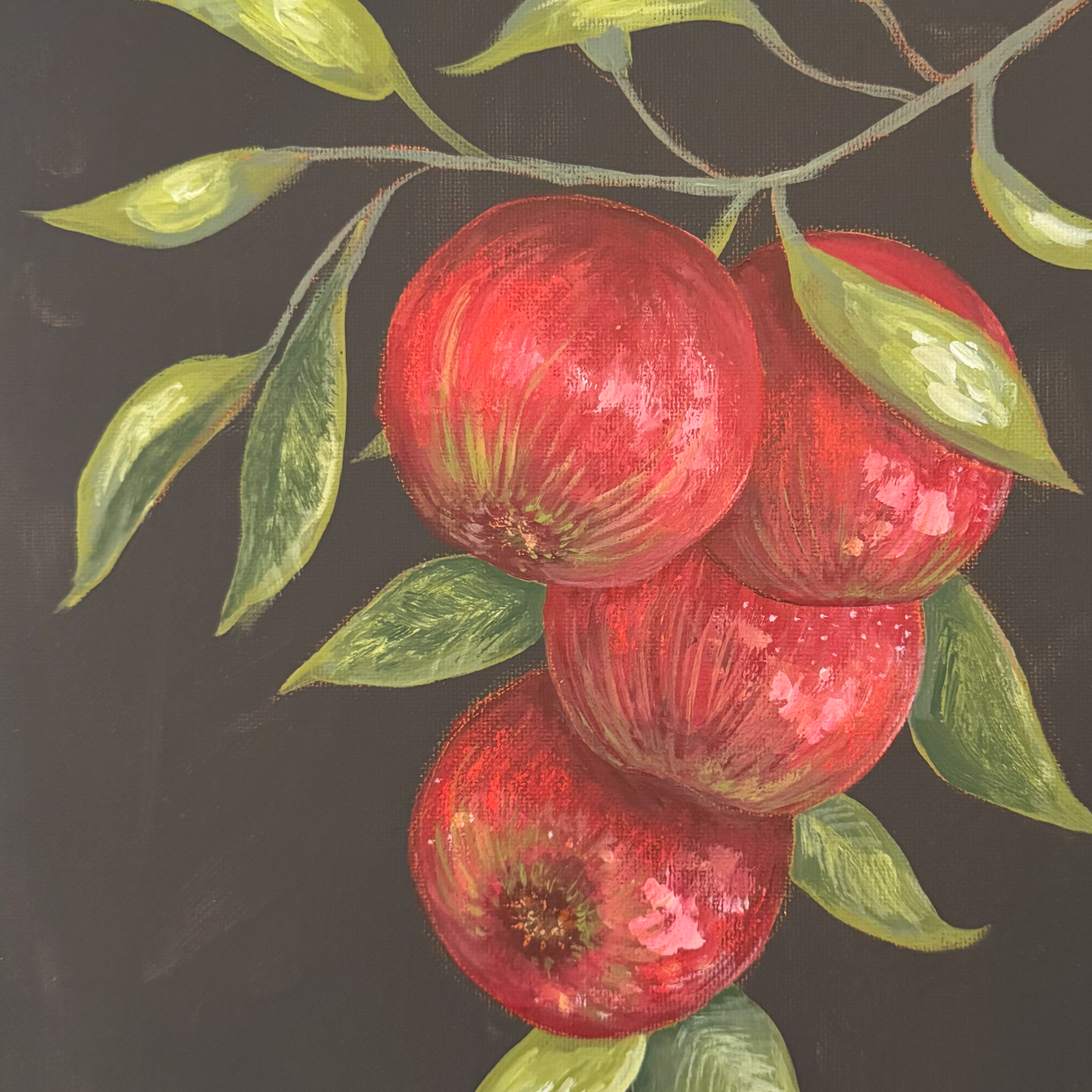 Apple Botanical Textured Canvas Wall Art (Classic)