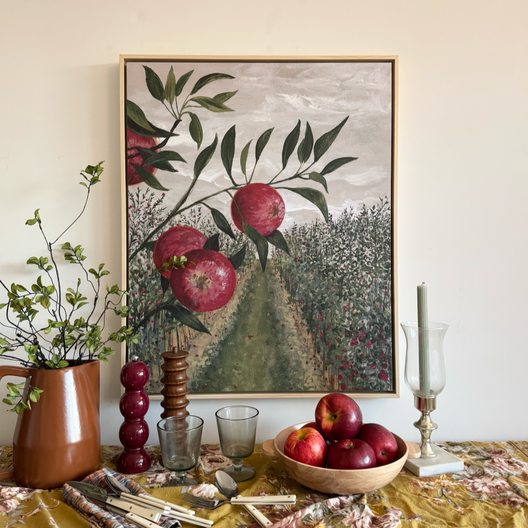 Apple Orchard Textured Canvas Wall Art