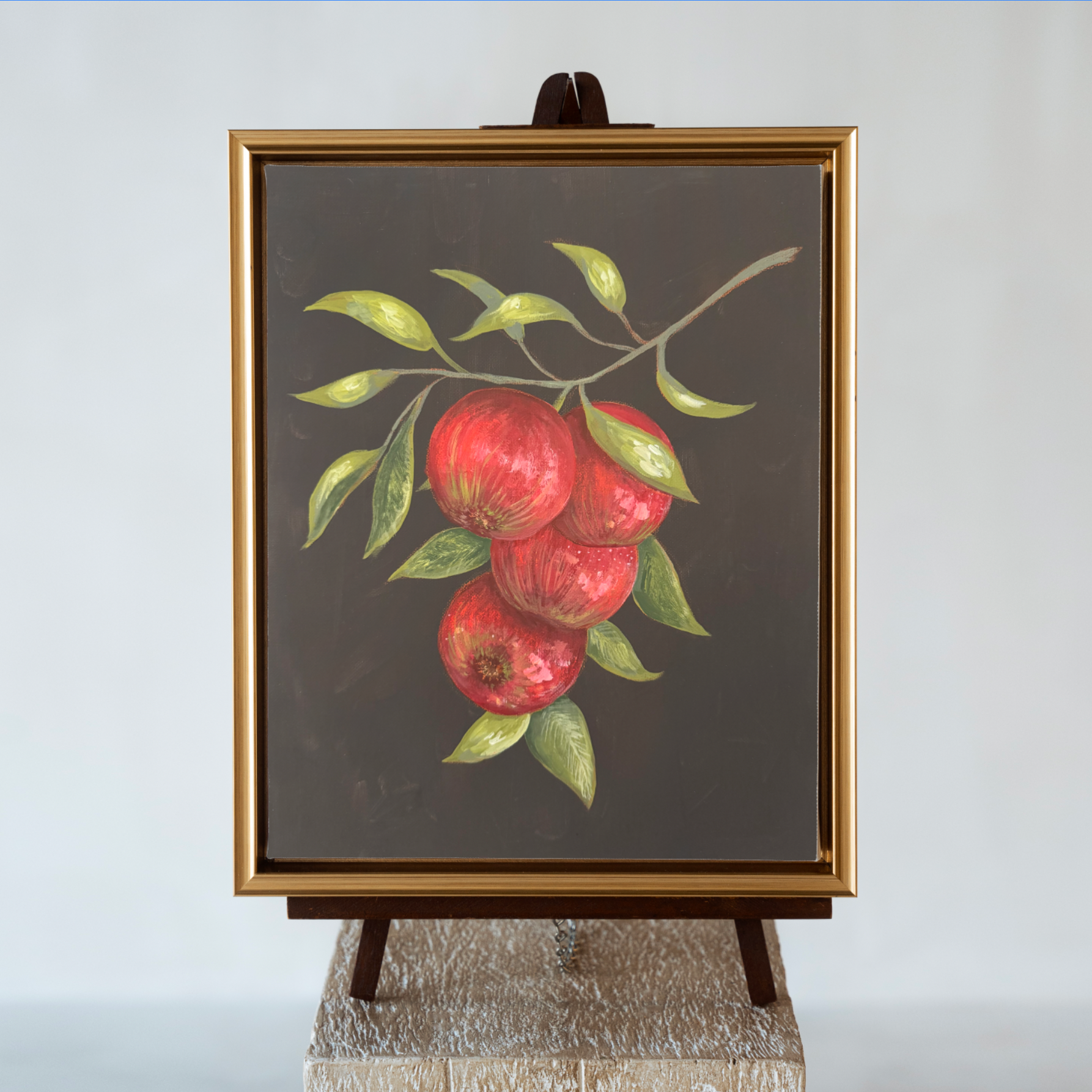 Apple Botanical Textured Canvas Wall Art (Classic)