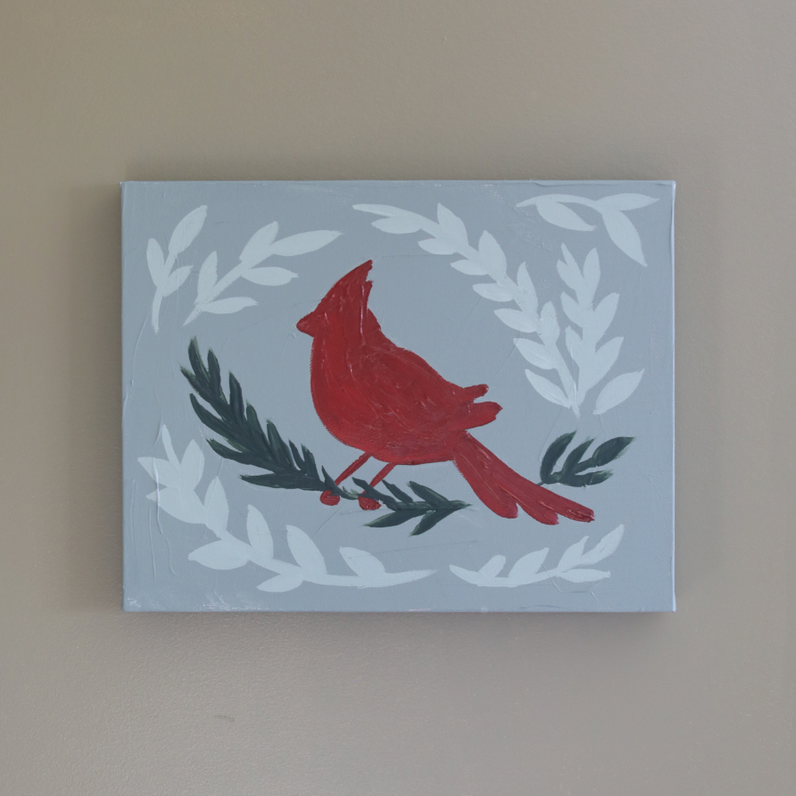 Folk Art Cardinal Canvas