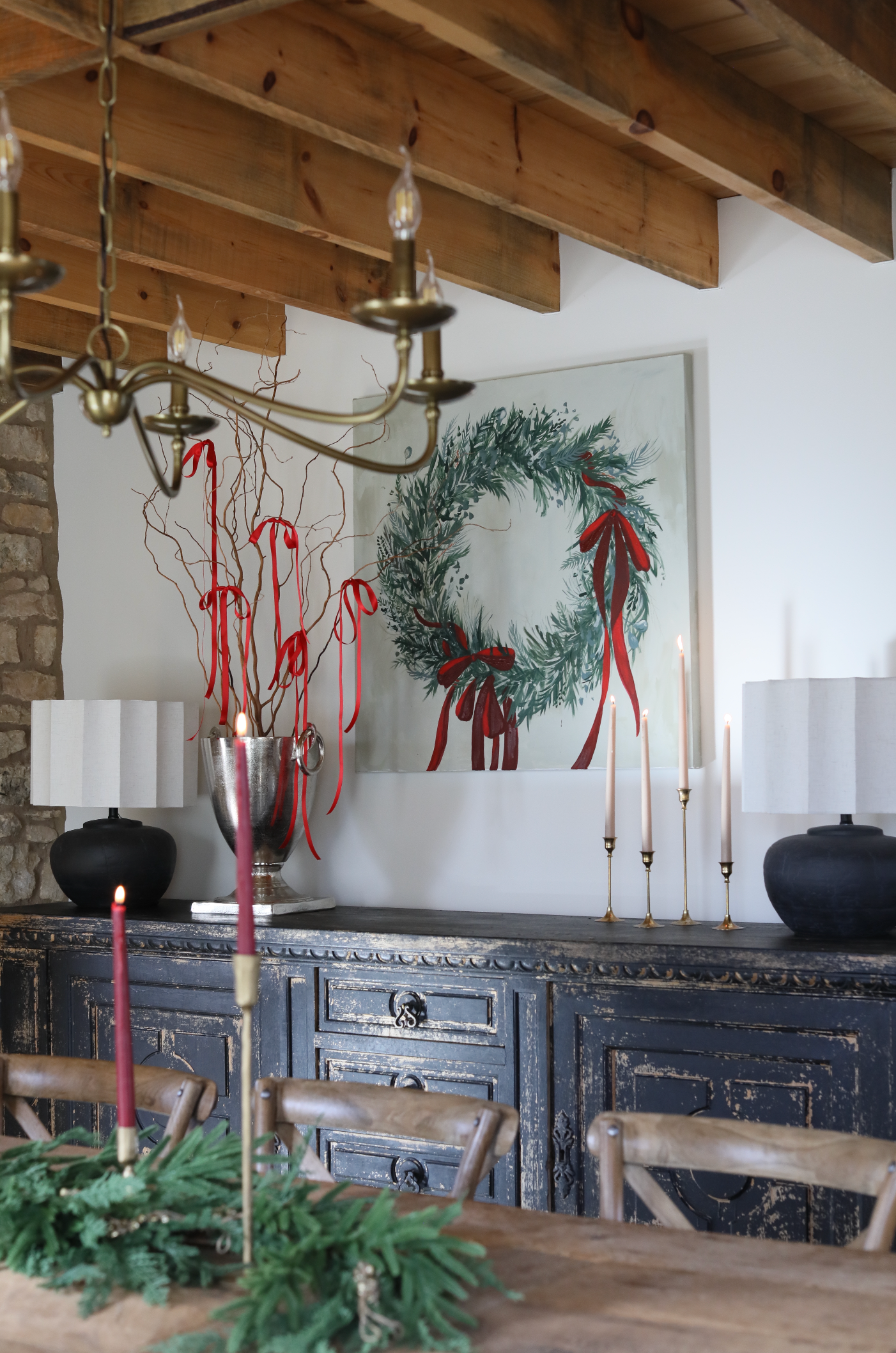 Ribboned Wreath Canvas