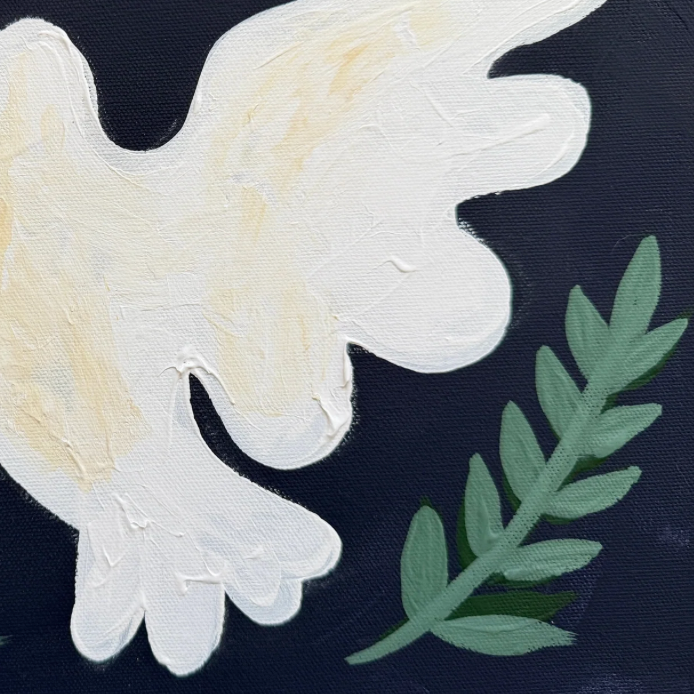 Folk Art Dove Luxe Art Print