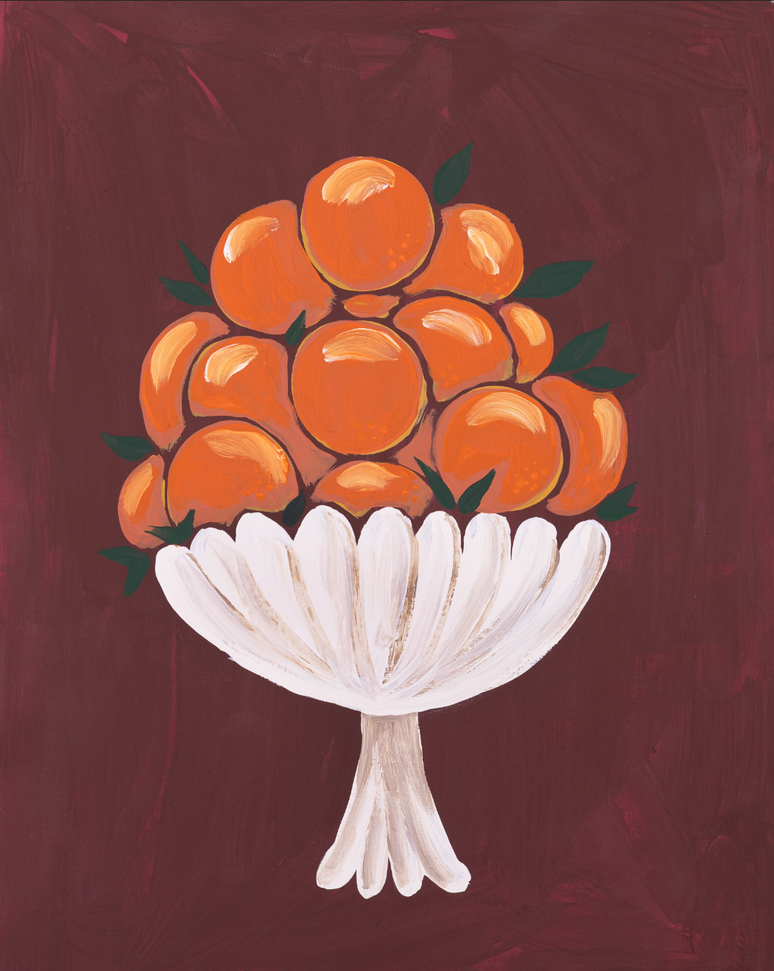 Oranges in Vessel Folk Luxe Art Print