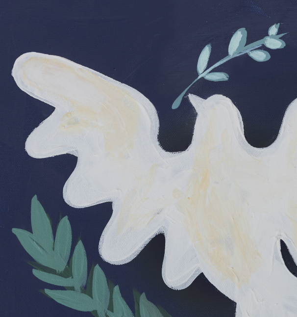 Folk Art Dove Luxe Art Print