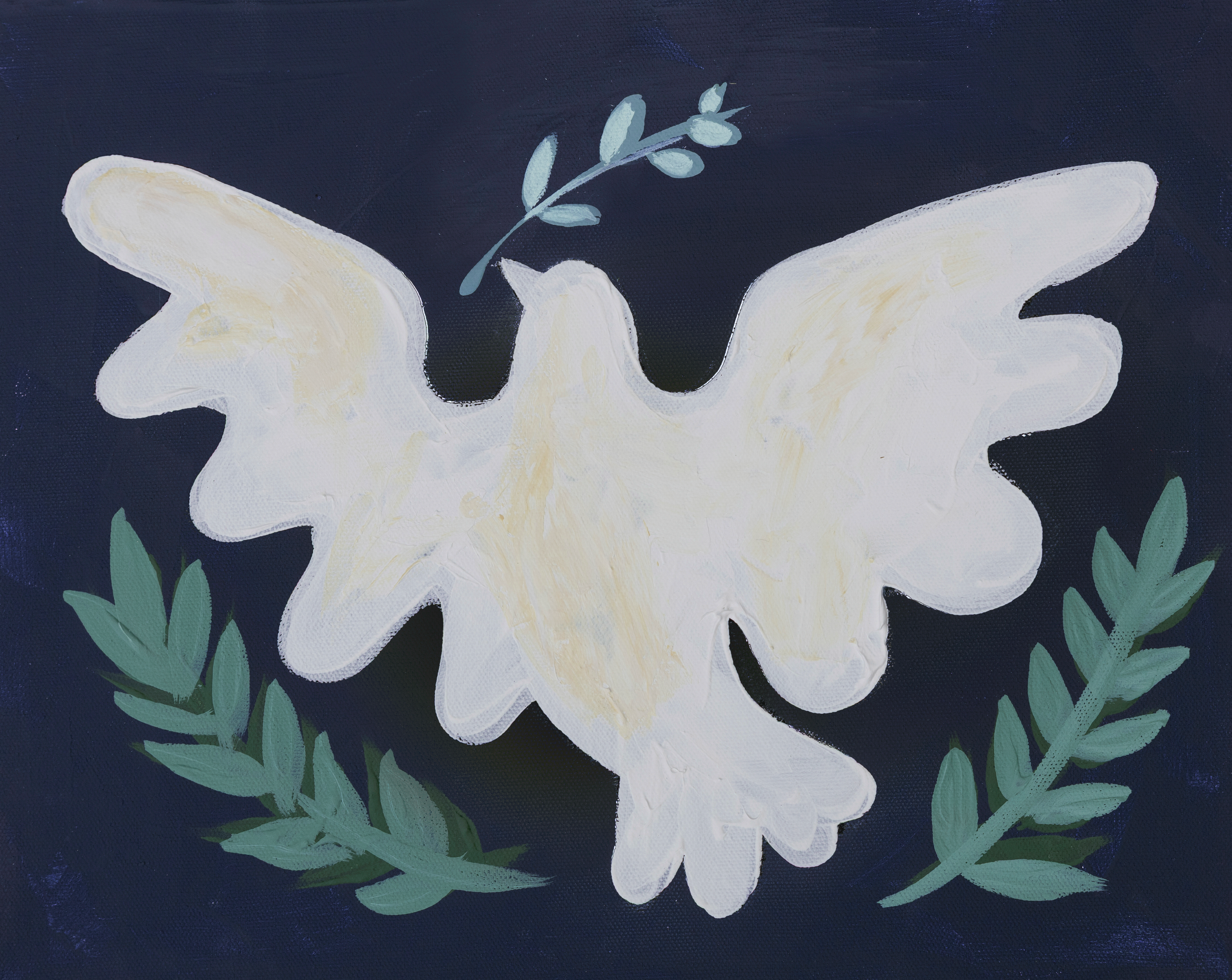 Folk Art Dove Luxe Art Print