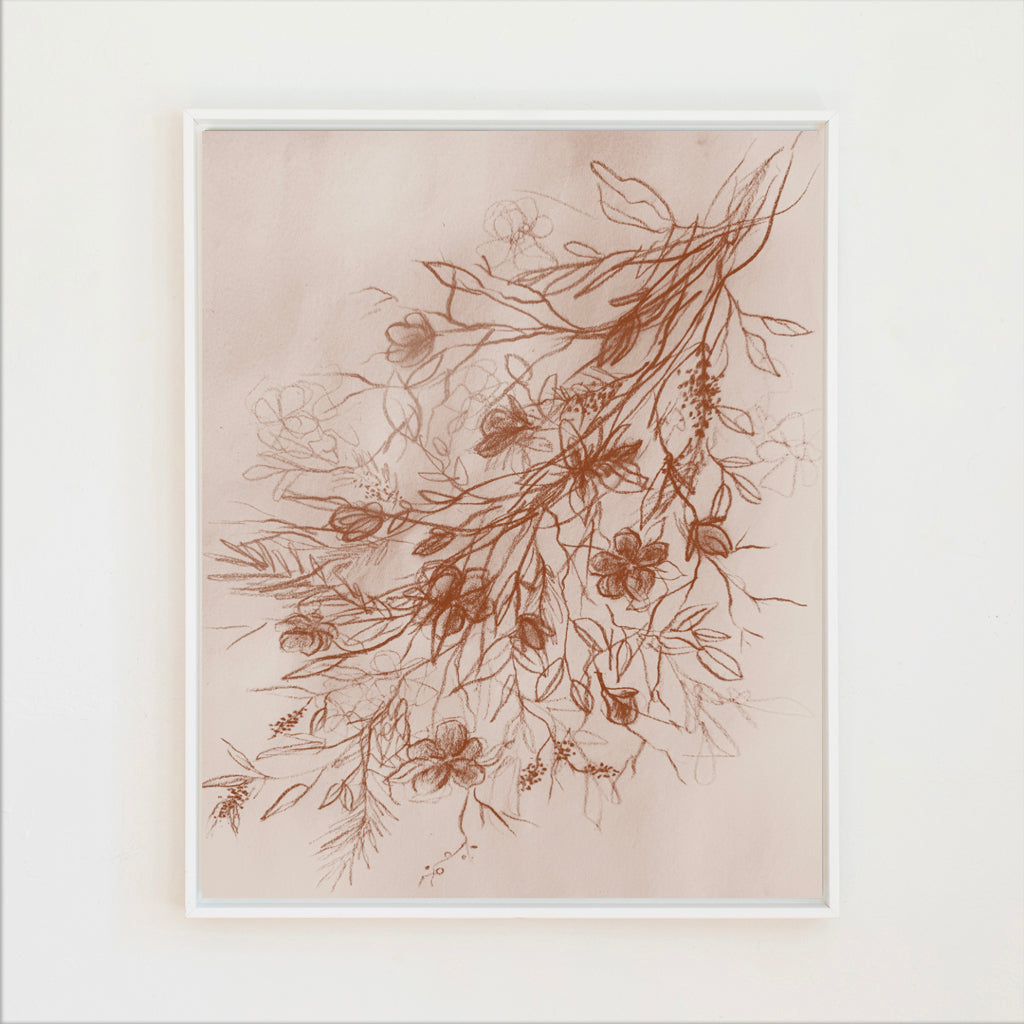 Sepia Wildflower Canvas Wall Art