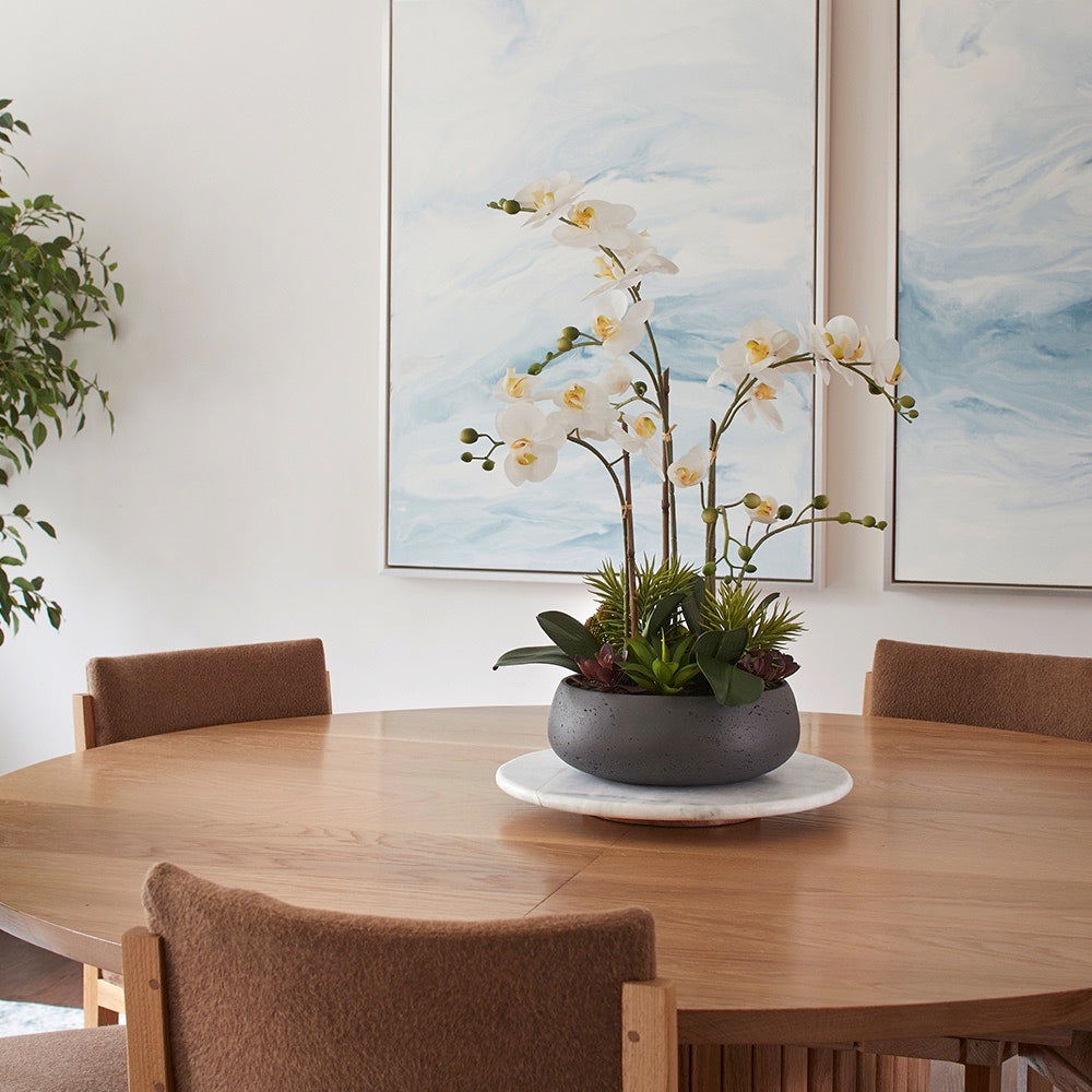 Artificial Orchid with Succulents