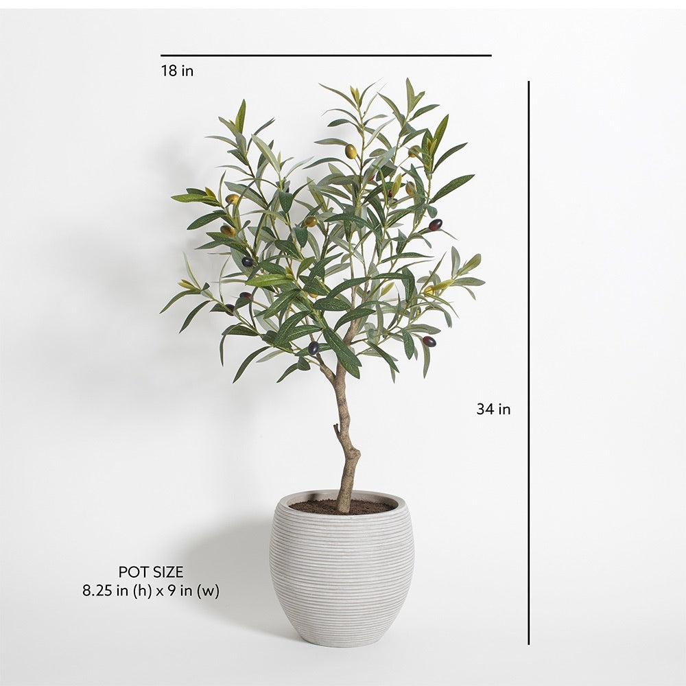 Artificial Olive Topiary Tree with Mediterranean Pot