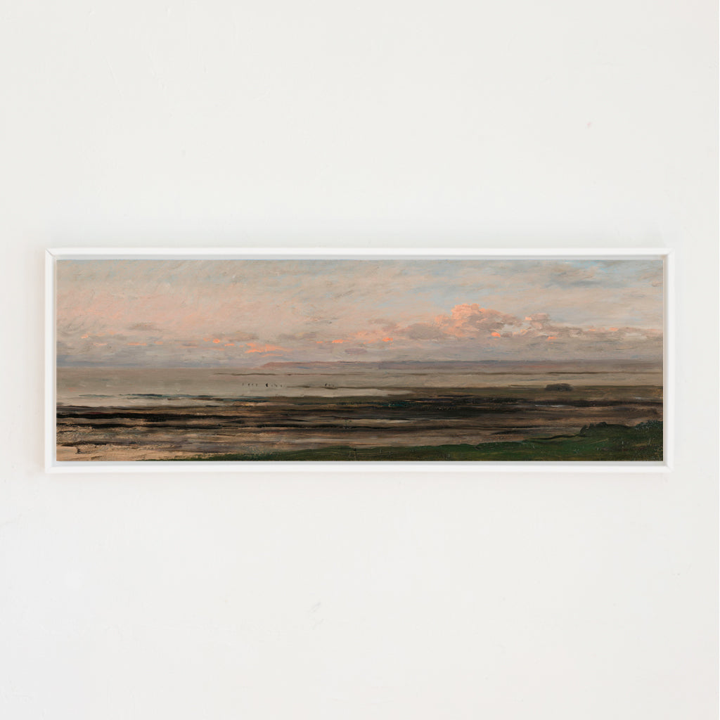 Sunset Sea Canvas Wall Art . Pano