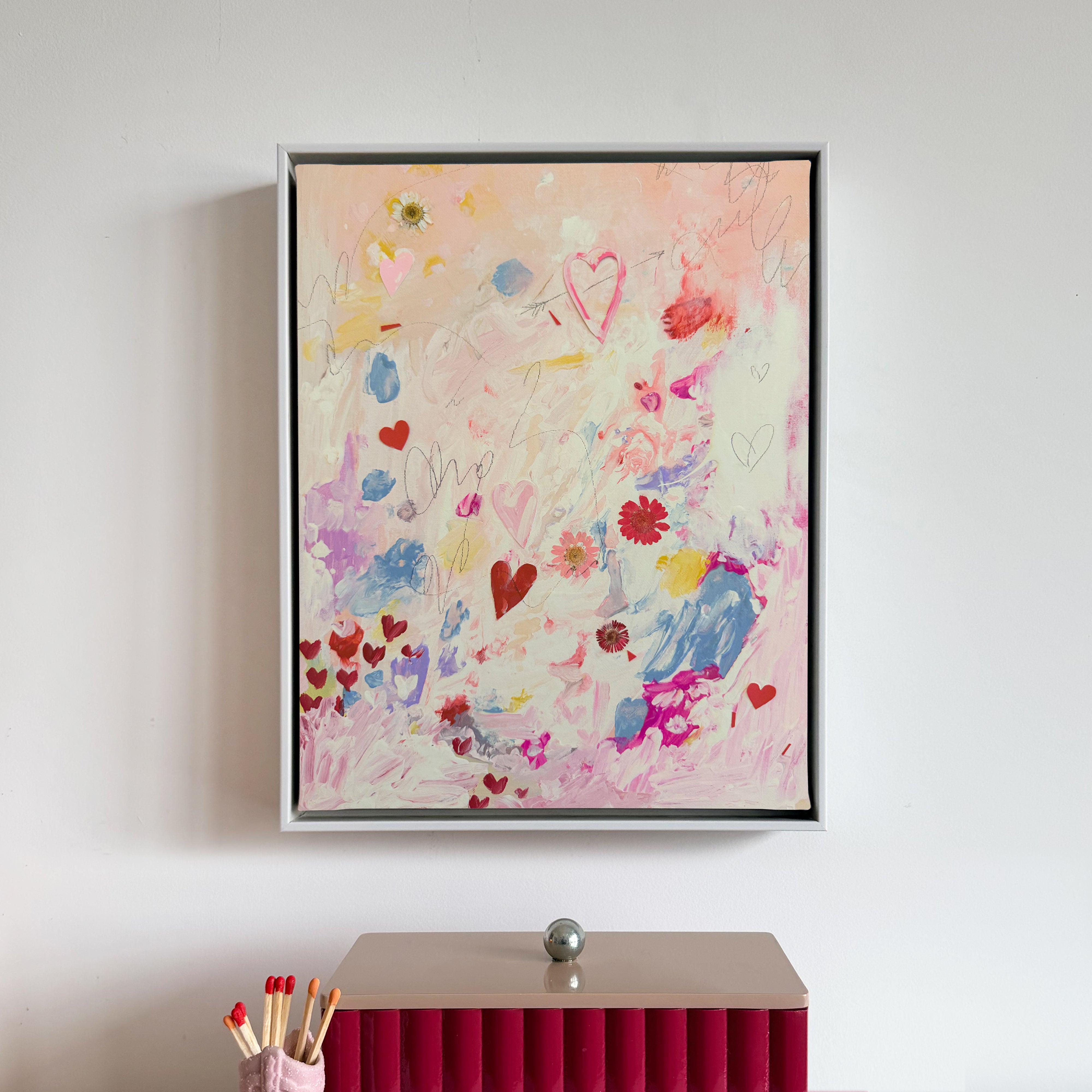 Confetti Hearts Canvas Wall Art