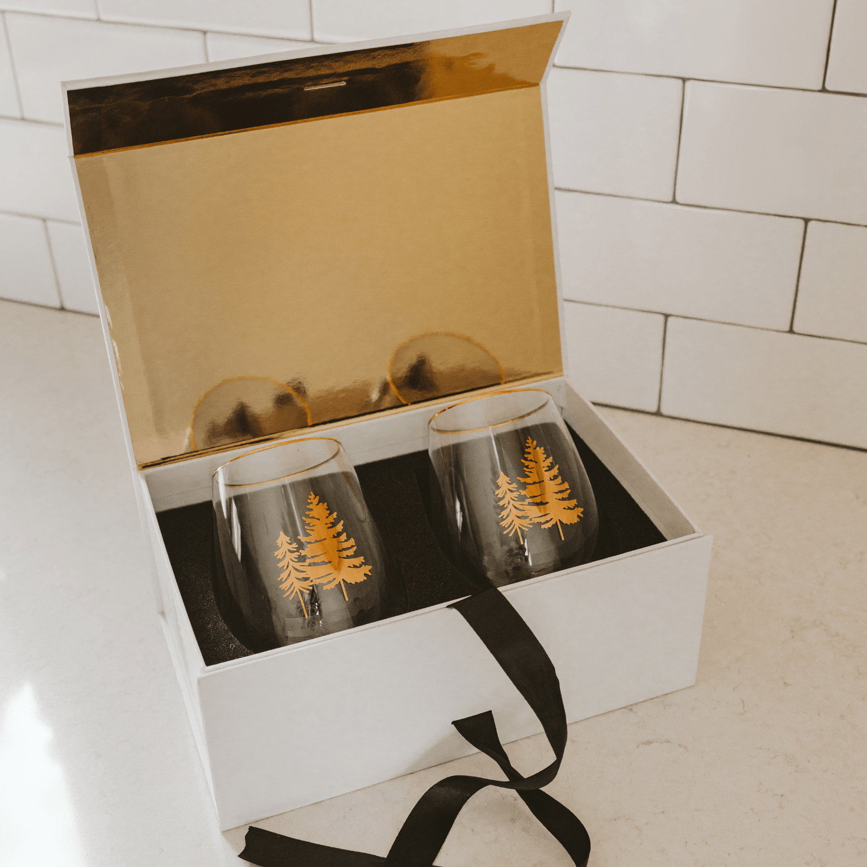 Trees Stemless Wine Glass (Boxed Set of 2)