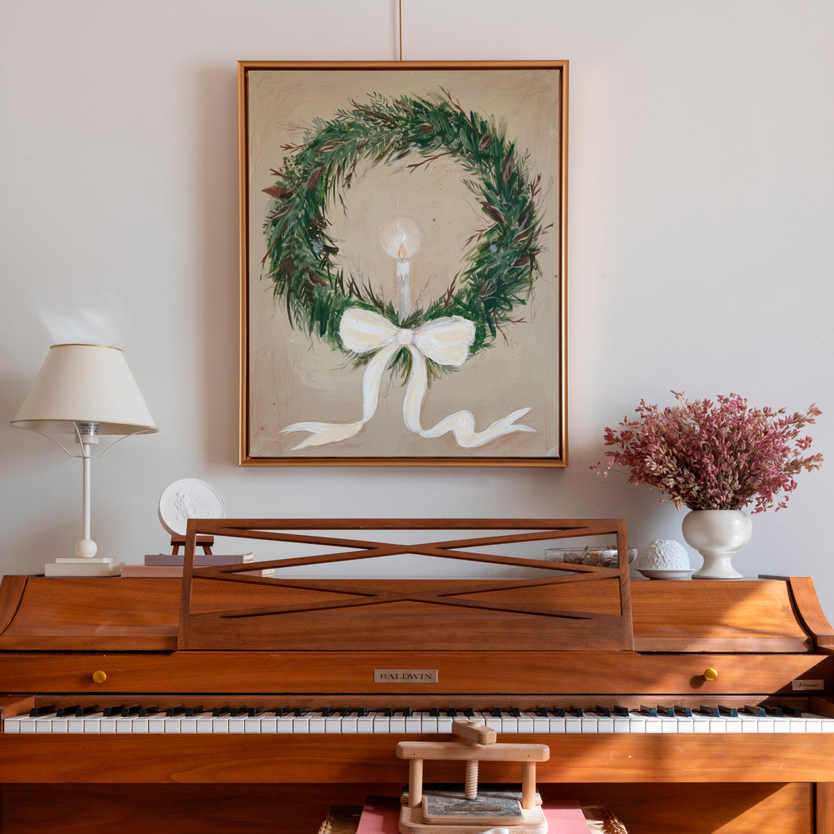 Welcome Wreath Canvas Wall Art