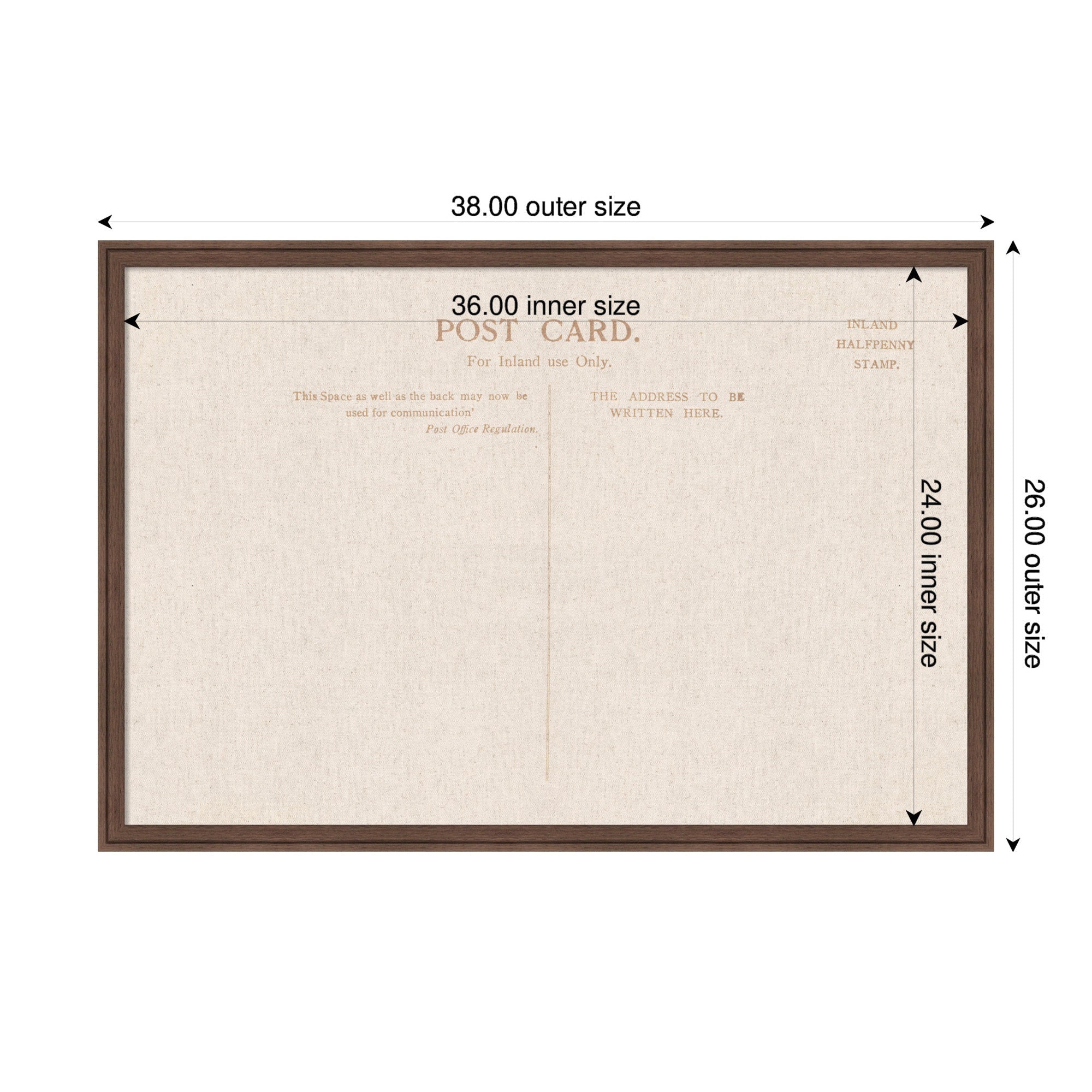 Framed Fabric Pinboard Linen Vintage Post Card Wall Organization