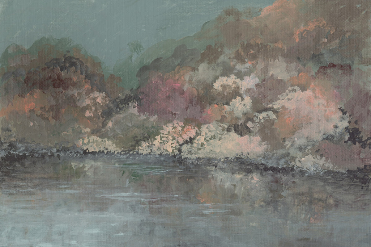 Autumn Shoreline Canvas Wall Art . Rectangle