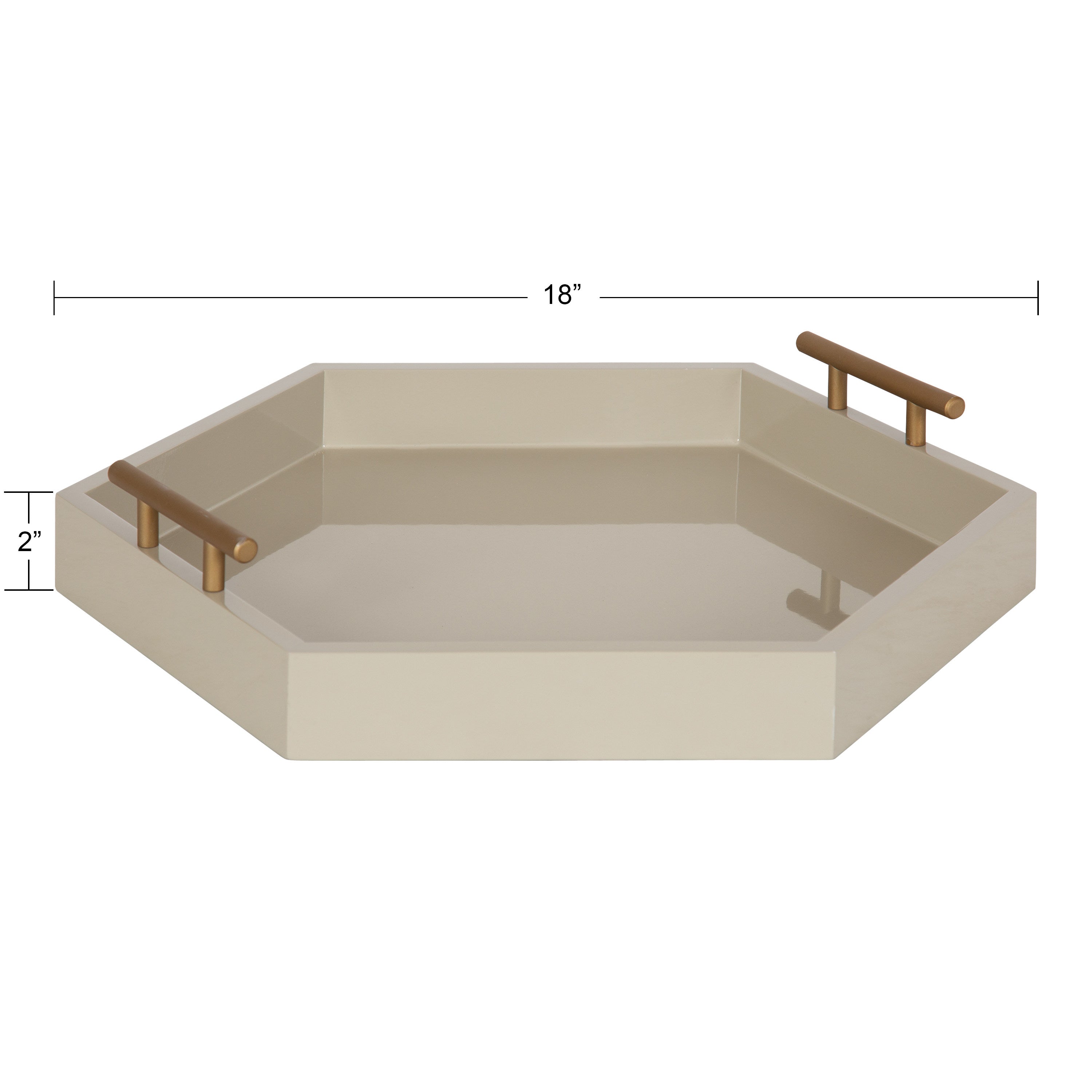 Lipton Hexagon Decorative Tray with Metal Handles