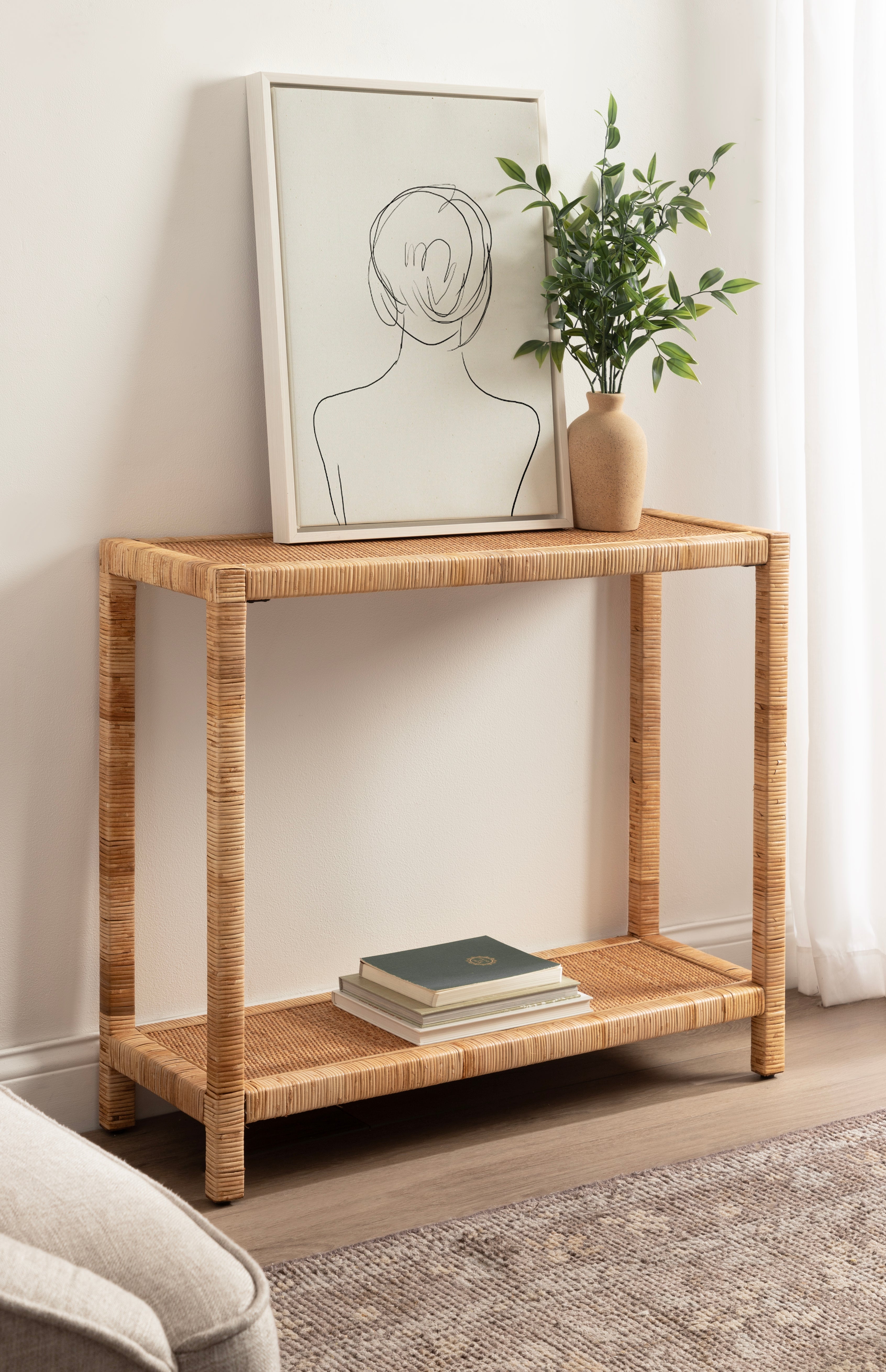 Rafina Rattan Console Table