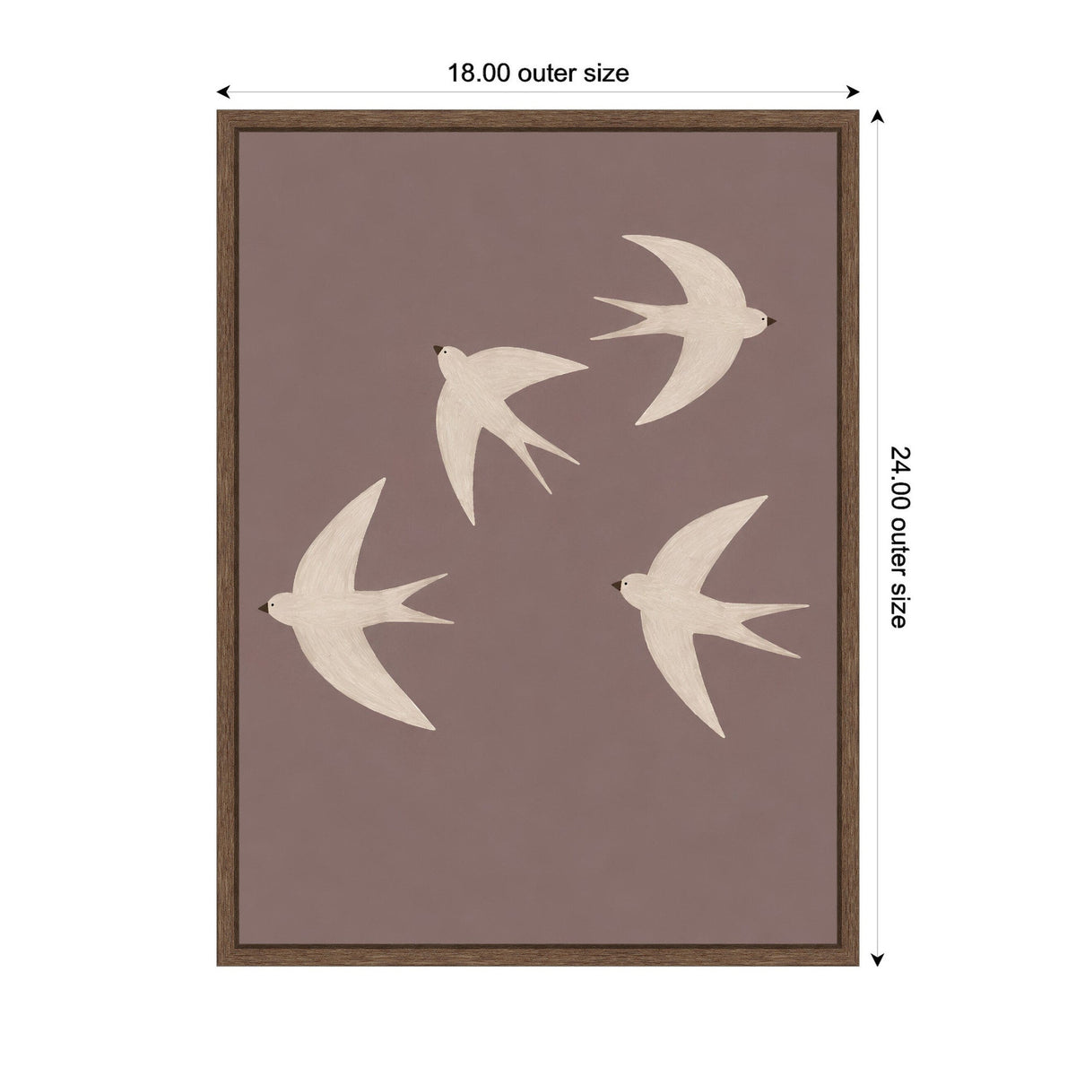 Scandi Birds in Flight by Laura Moss Framed Canvas Wall Art Print