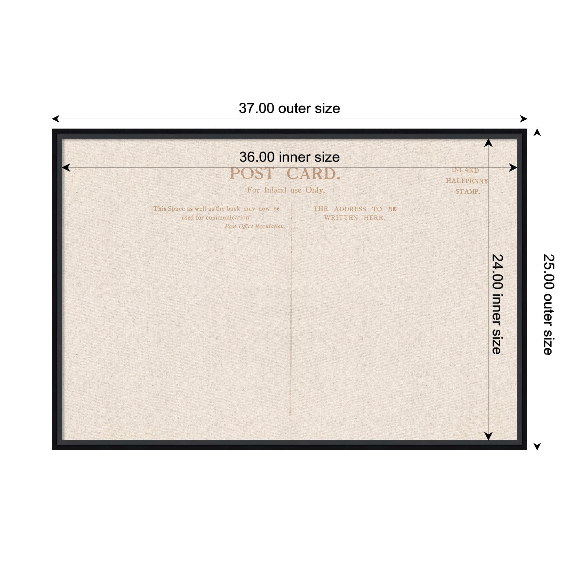 Framed Fabric Pinboard Linen Vintage Post Card Wall Organization