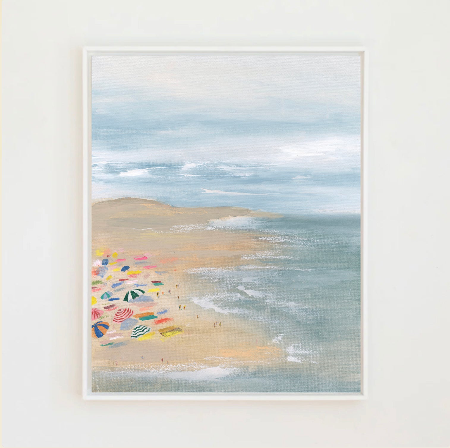 Beach Day Canvas Wall Art. Vertical