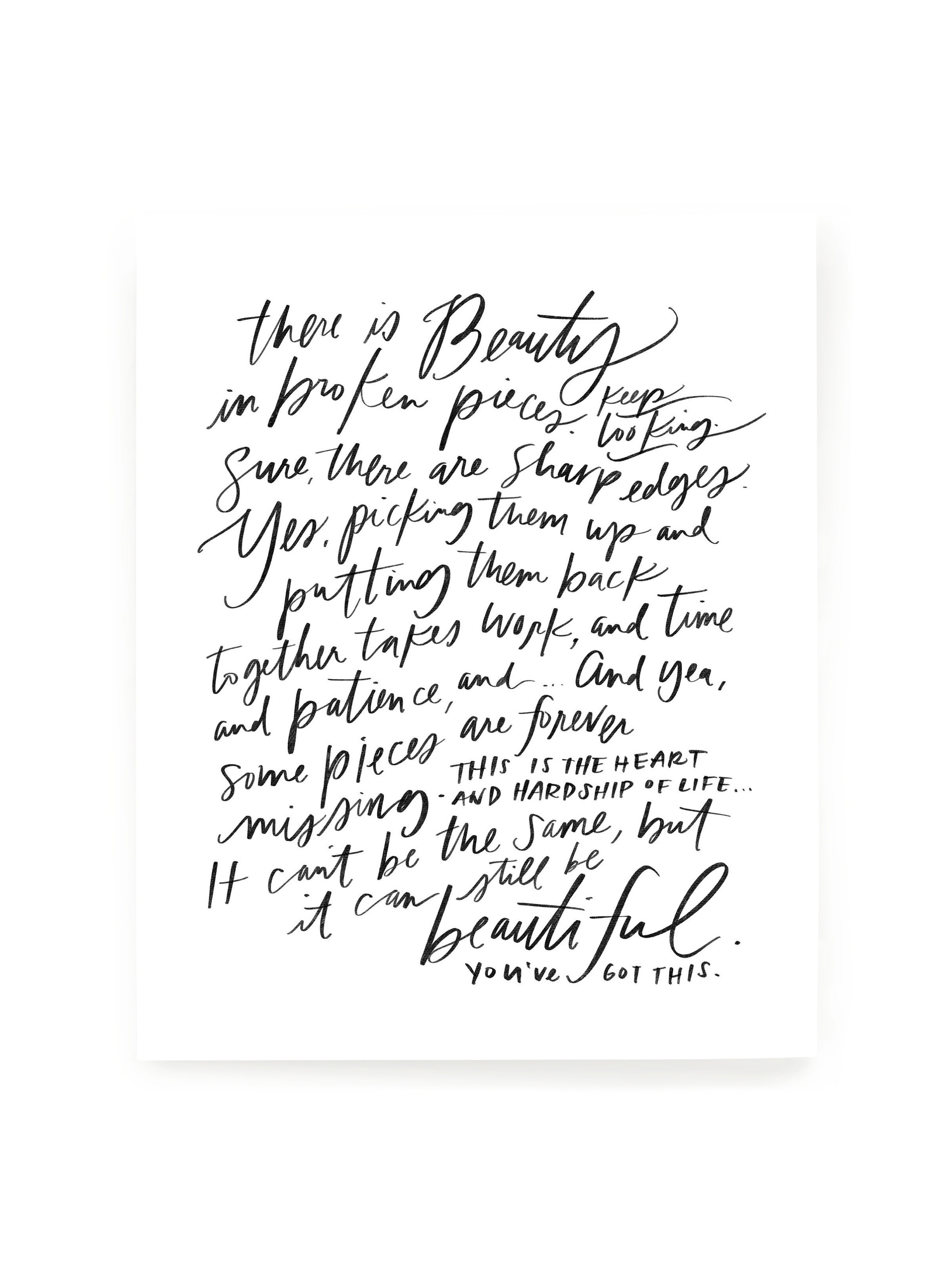 Beauty In Broken Pieces | Alabaster | Art Print