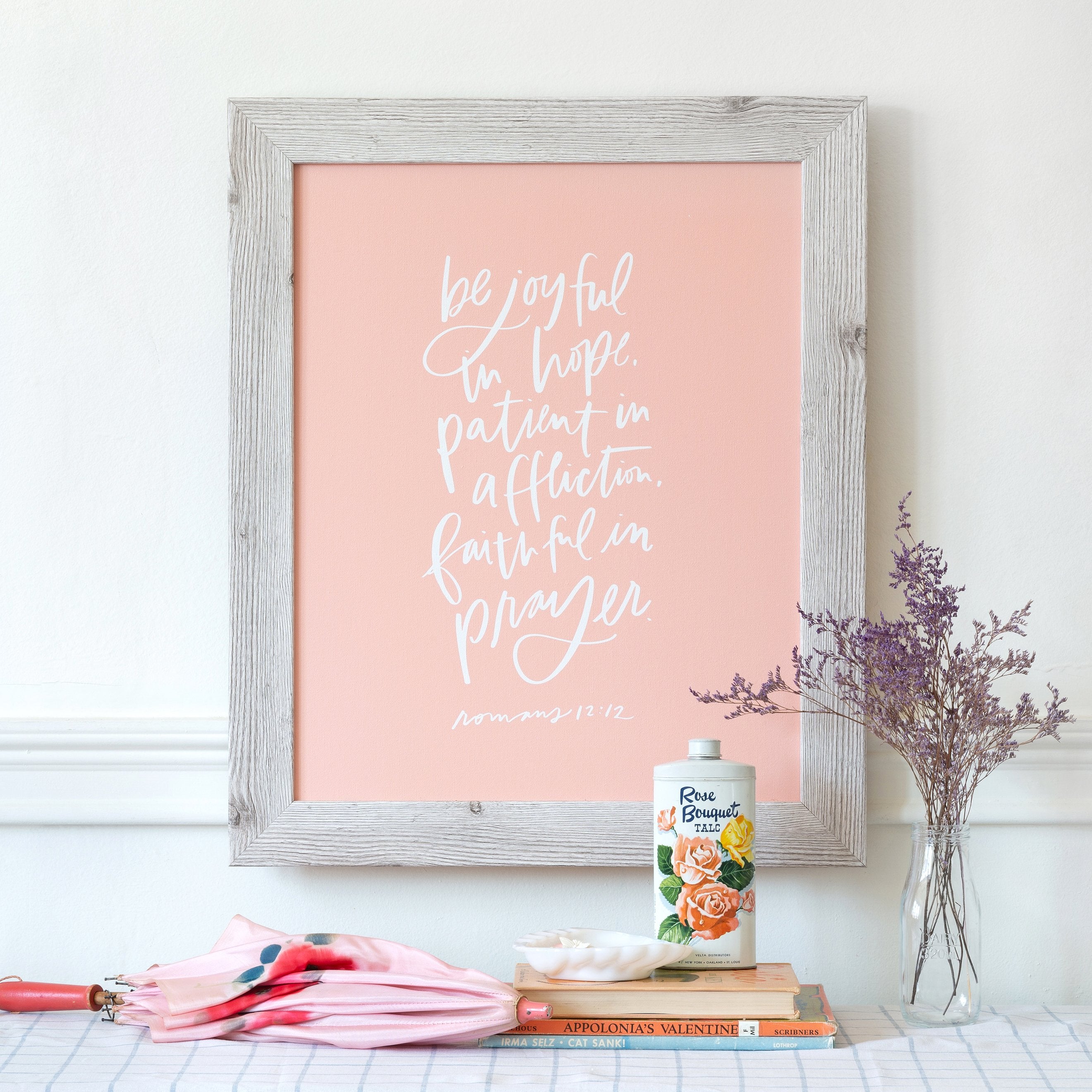 Be Joyful (Romans 12:12) | Pure White | Canvas