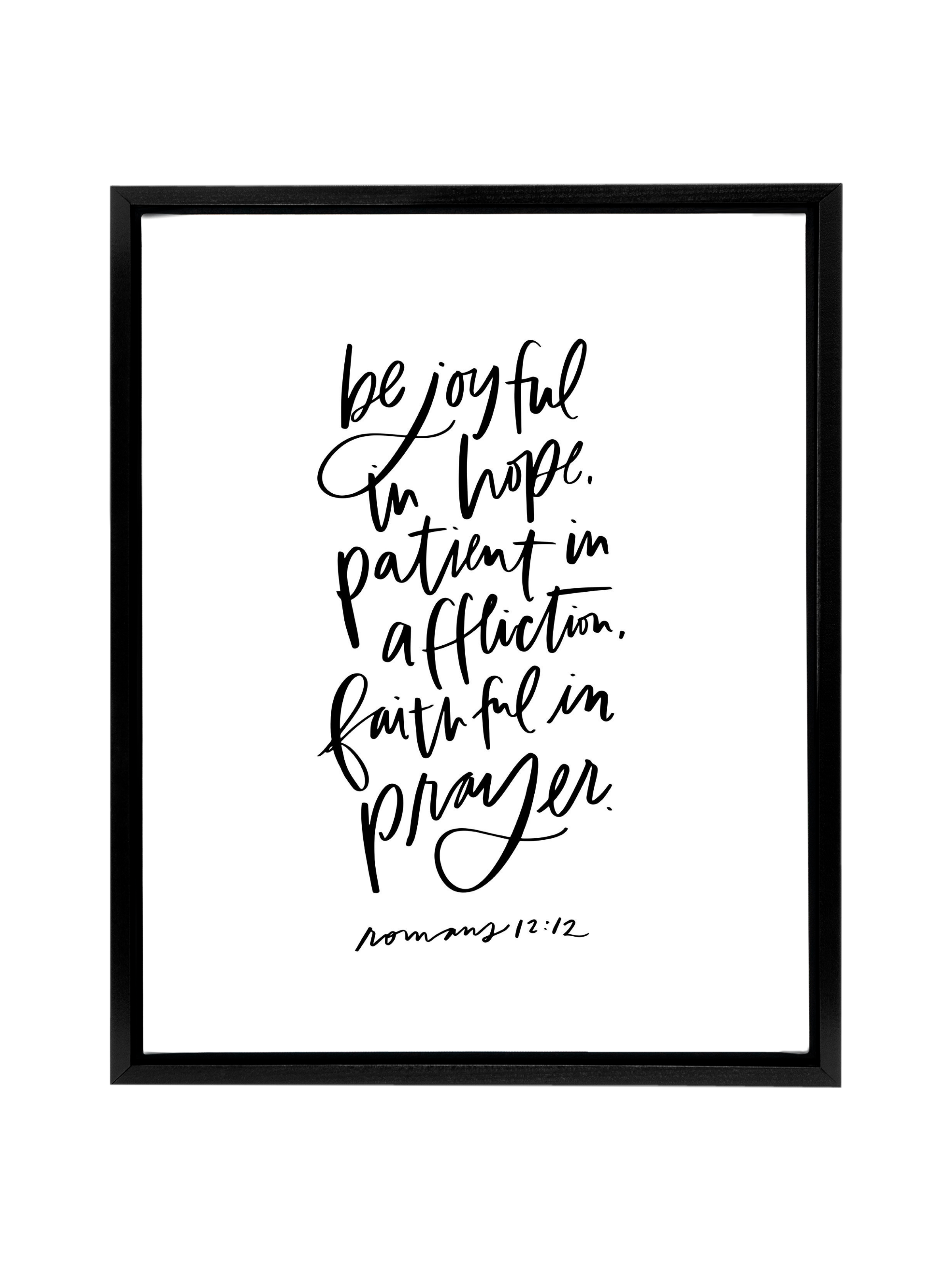 Be Joyful (Romans 12:12) | Pure White | Canvas